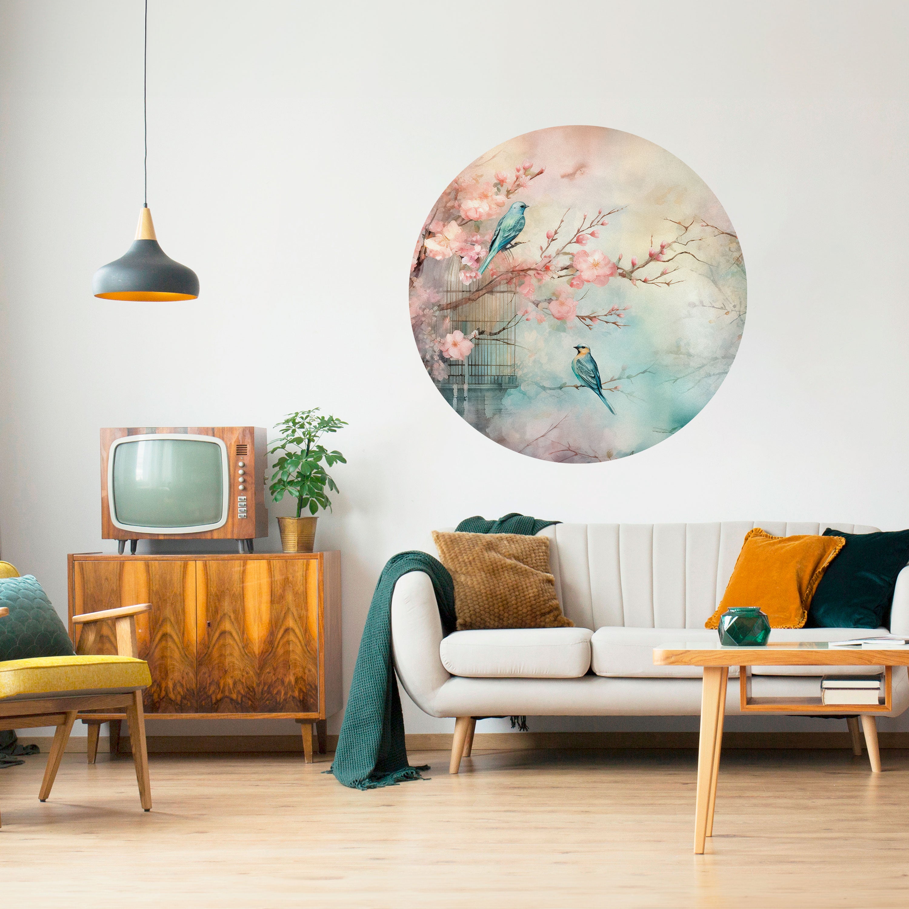 CHERRY BIRDSONG Naklejka okrągła