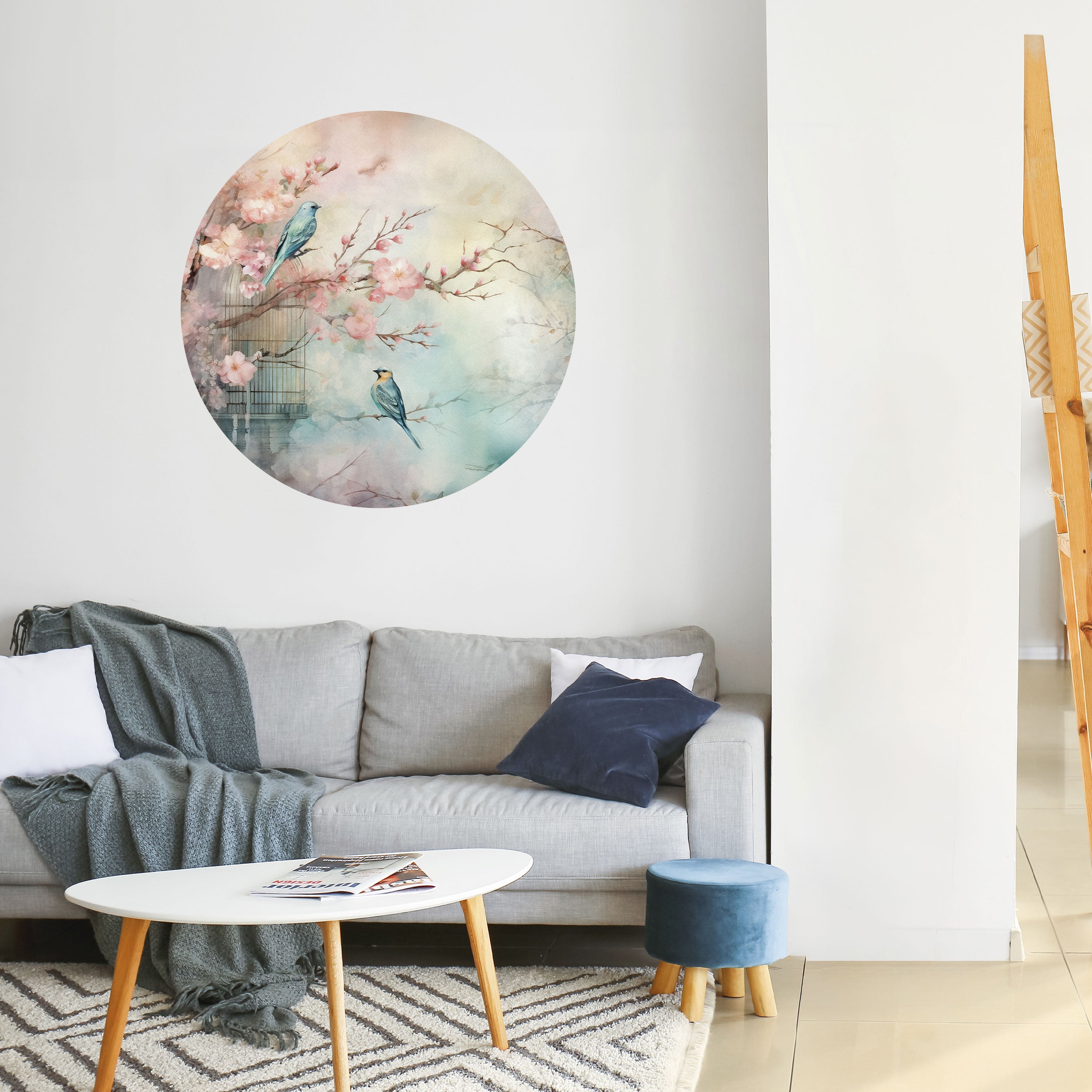 CHERRY BIRDSONG Naklejka okrągła