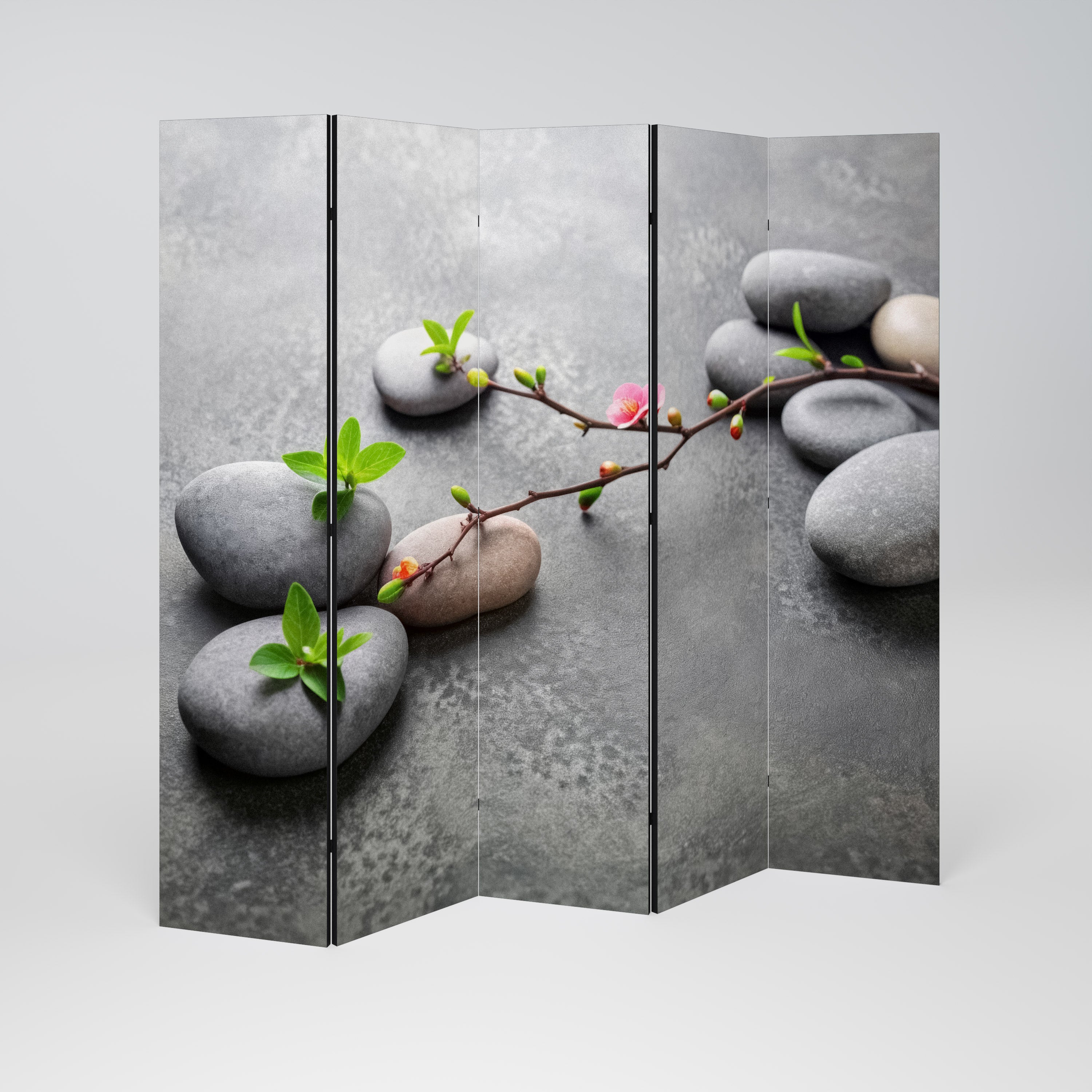 STONES AND BLOSSOMS Dekoracyjny parawan 5-skrzydłowy