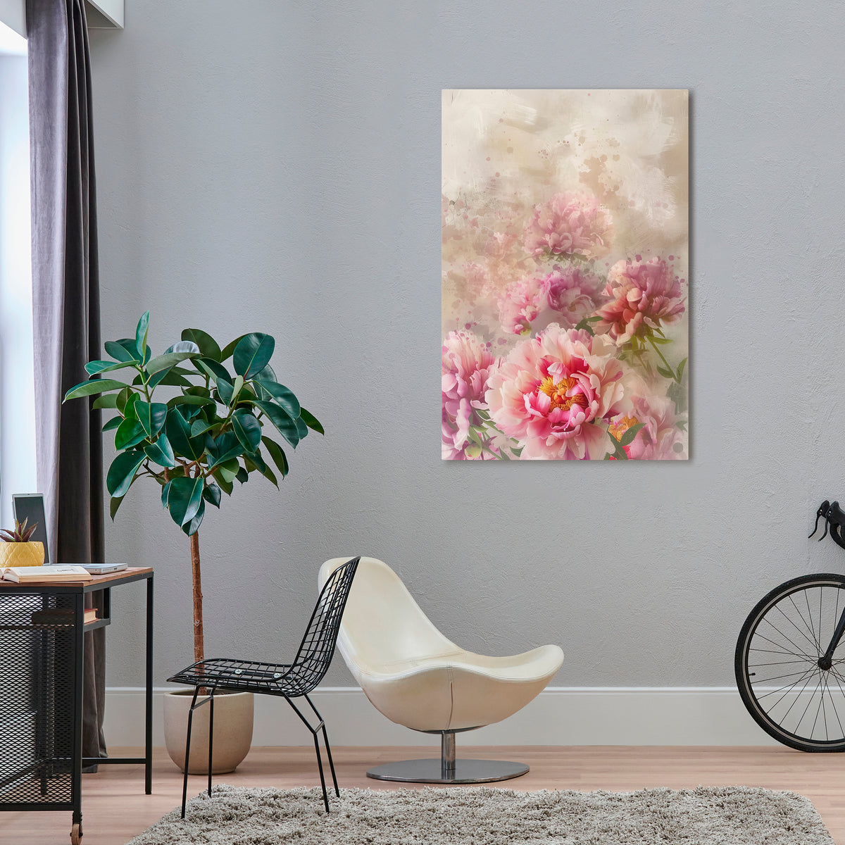PEONY WHISPER Pionowy obraz na płótnie