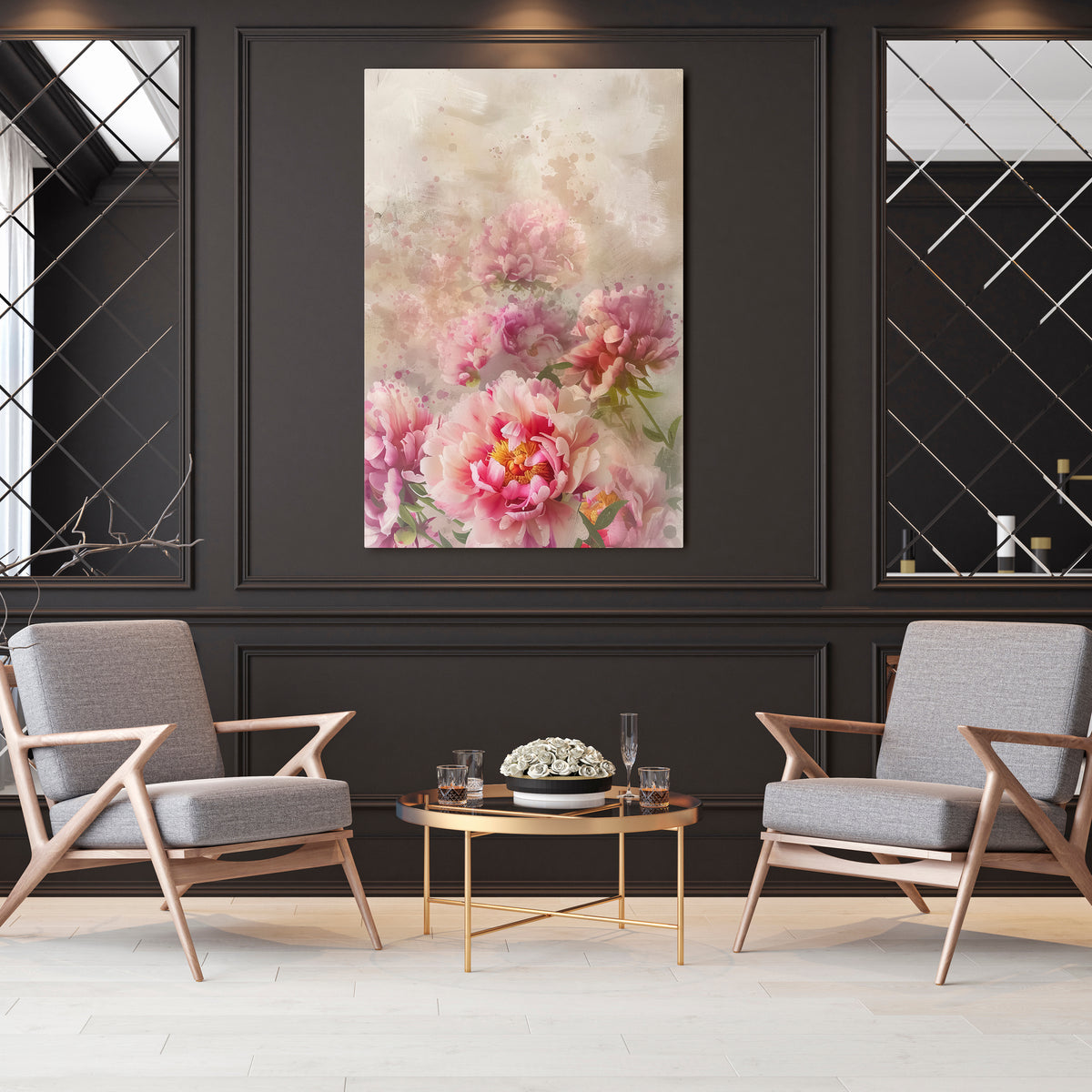 PEONY WHISPER Pionowy obraz na płótnie
