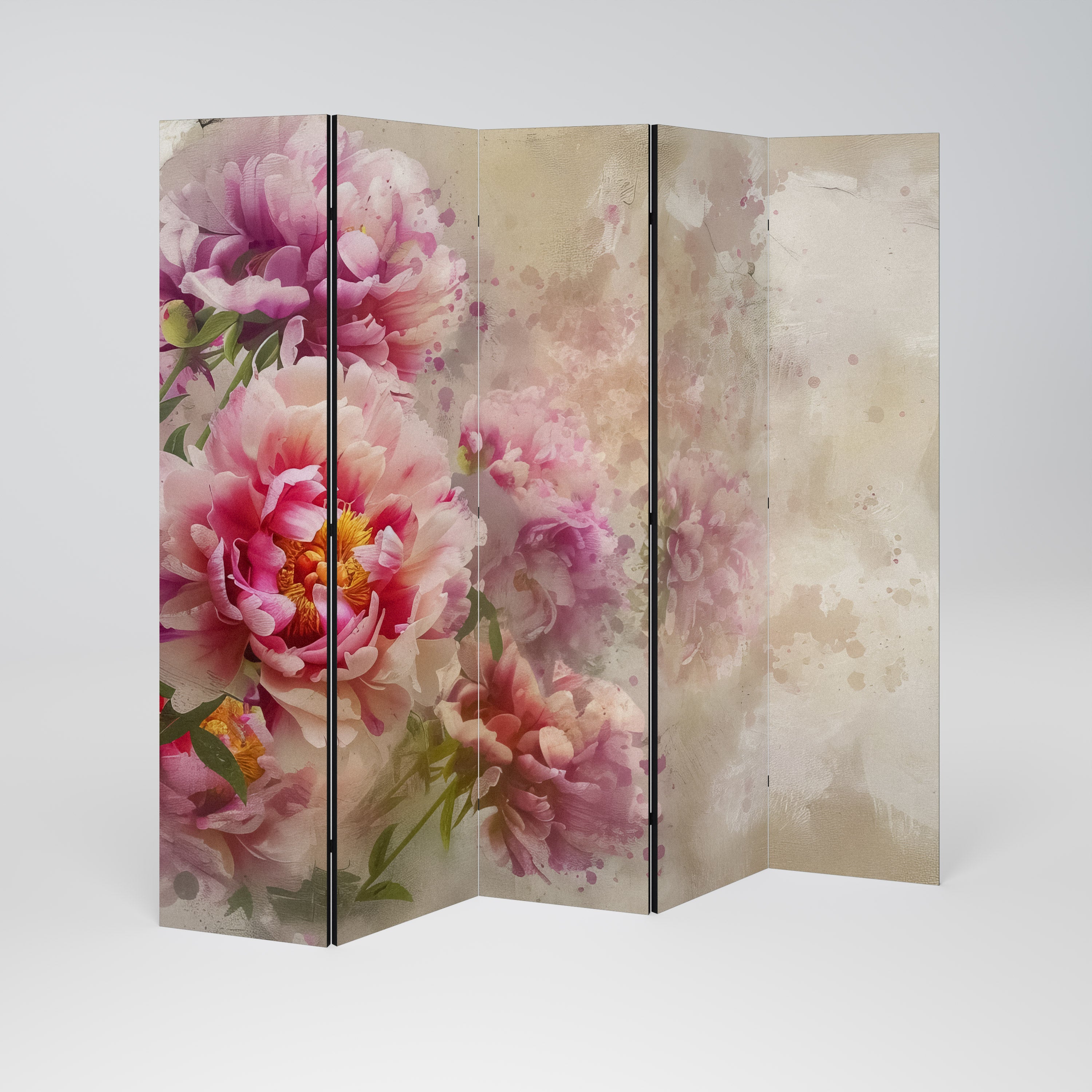 PEONY WHISPER Dekoracyjny parawan 5-skrzydłowy