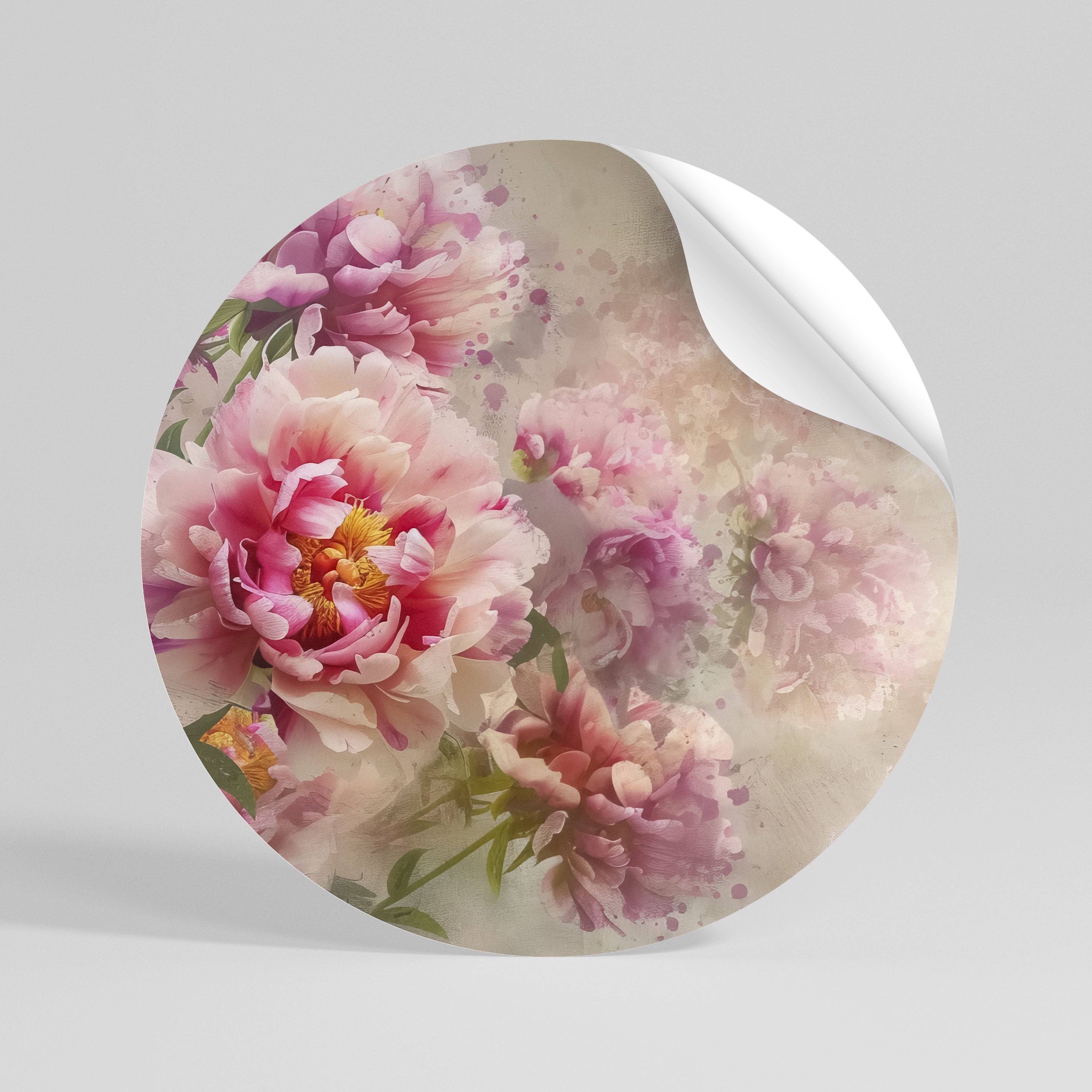 PEONY WHISPER Naklejka - okrągła