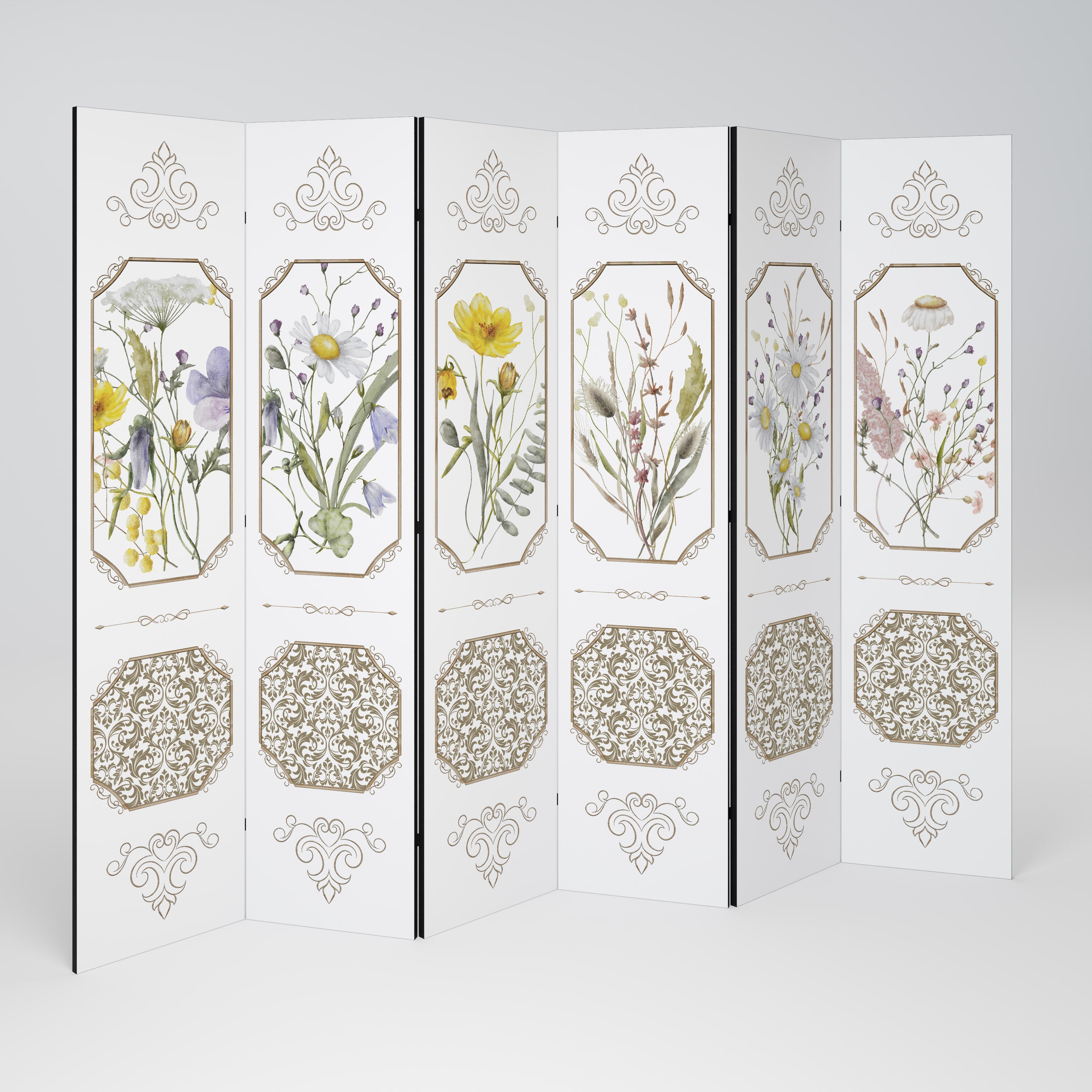 ELEGANT BOTANICAL TAPESTRY Dekoracyjny parawan 6-skrzydłowy