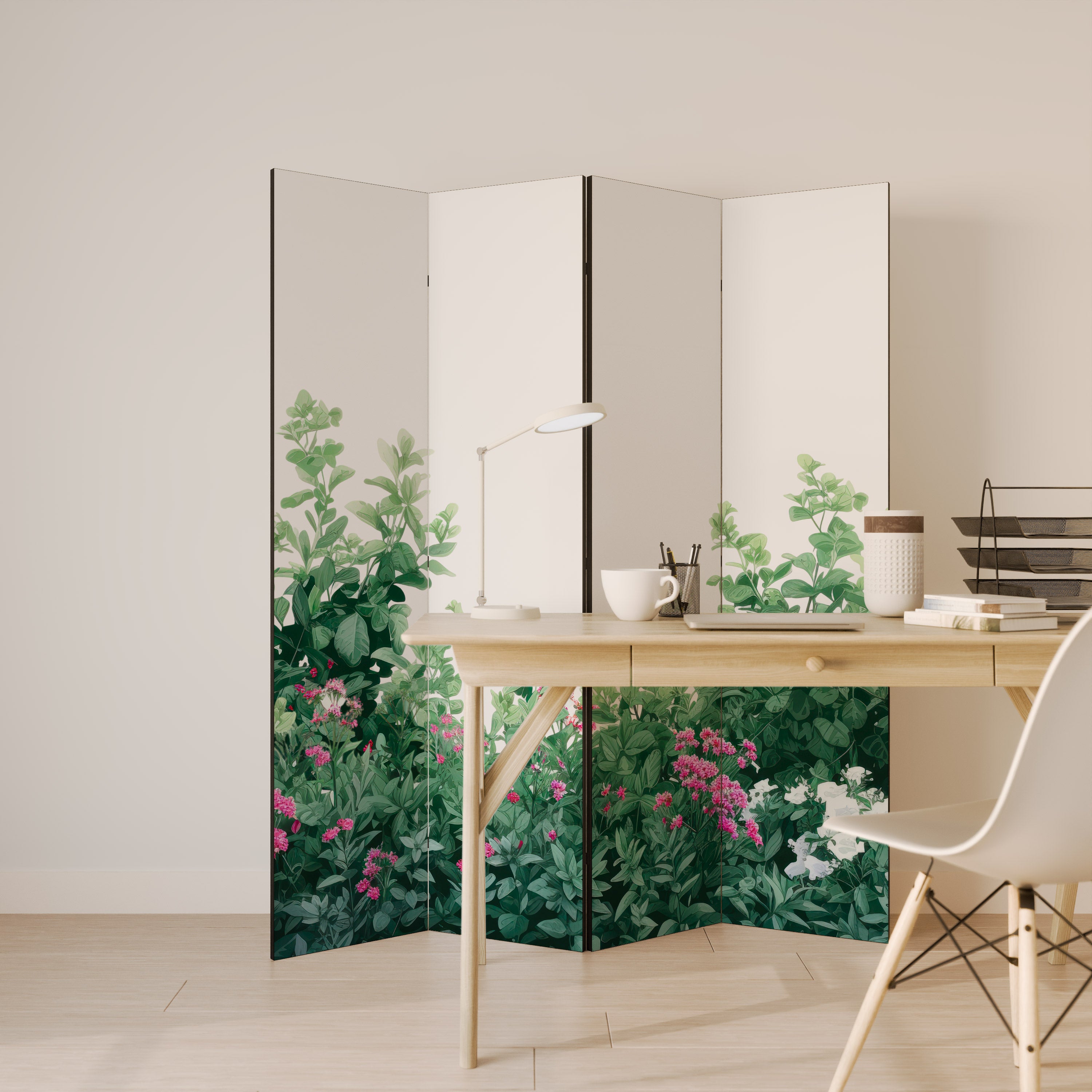 FLORAL SERENITY BARRIER Dekoracyjny parawan 4-skrzydłowy