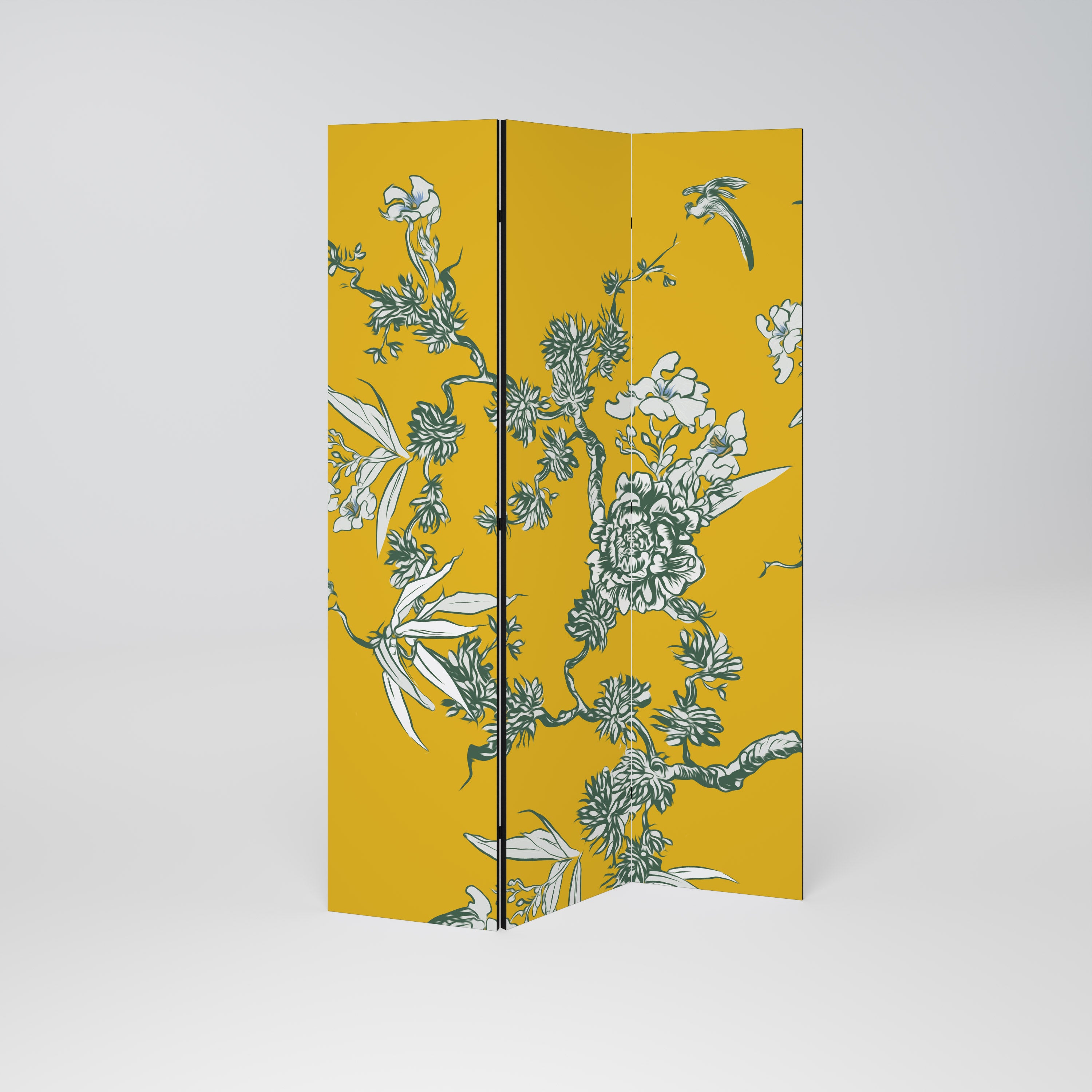 YELLOW CHINOISERIE Dekoracyjny parawan 3-skrzydłowy