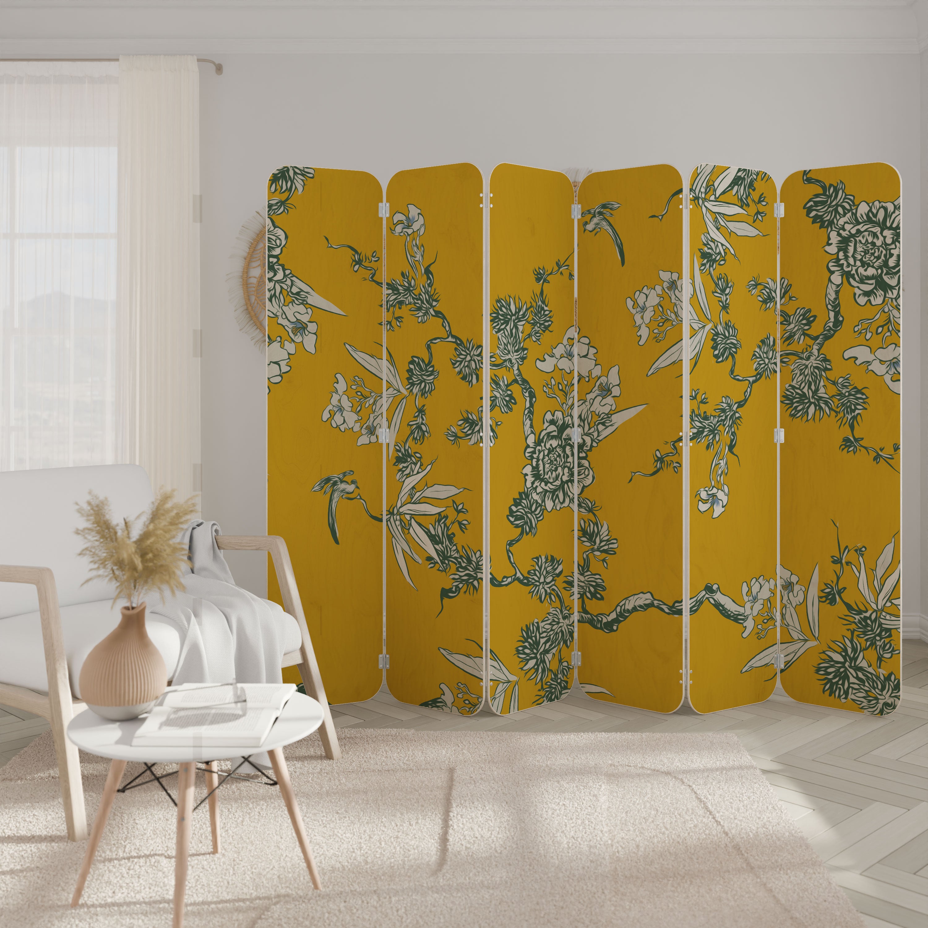 YELLOW CHINOISERIE Parawan 6-skrzydłowy