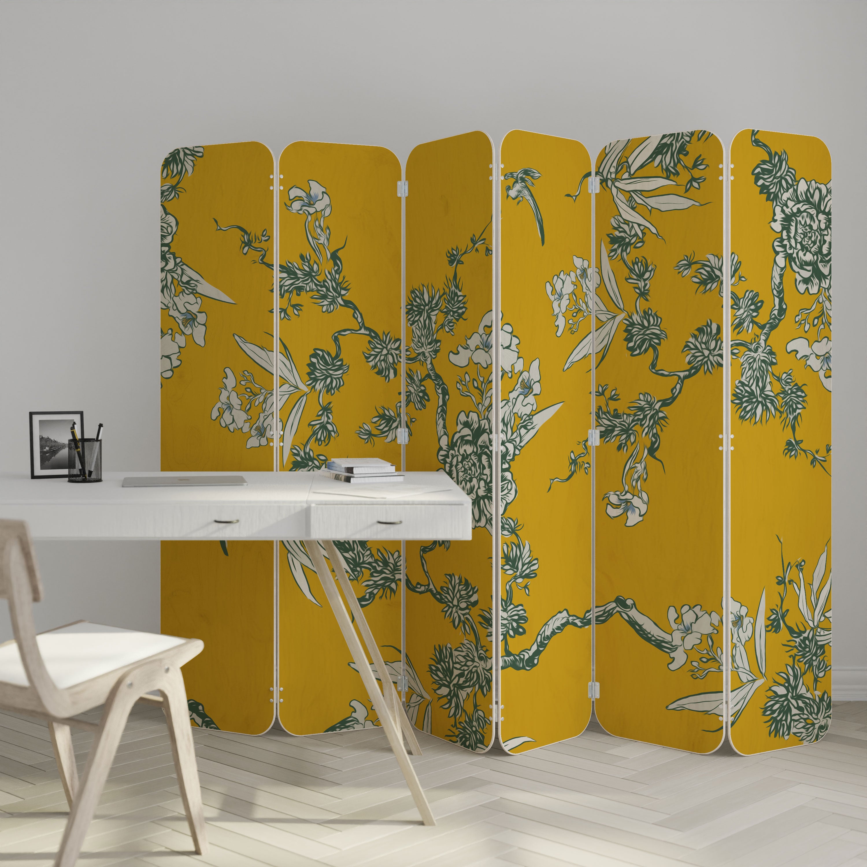 YELLOW CHINOISERIE Parawan 6-skrzydłowy