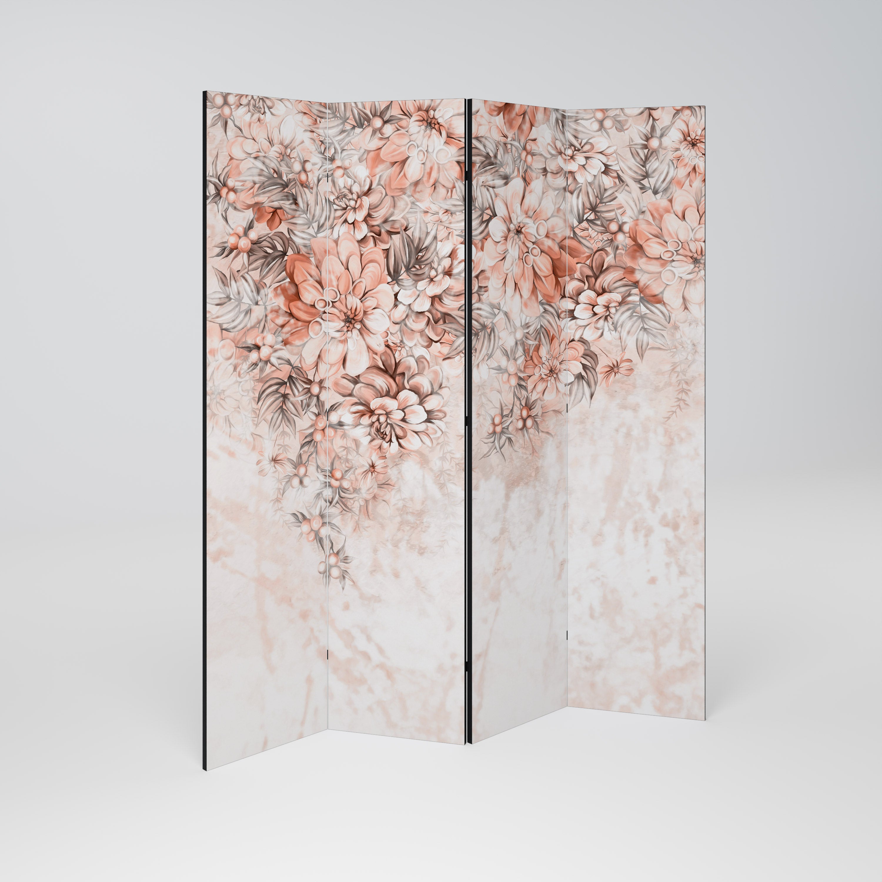 MARBLE GARDEN FANTASY Dekoracyjny parawan 4-skrzydłowy