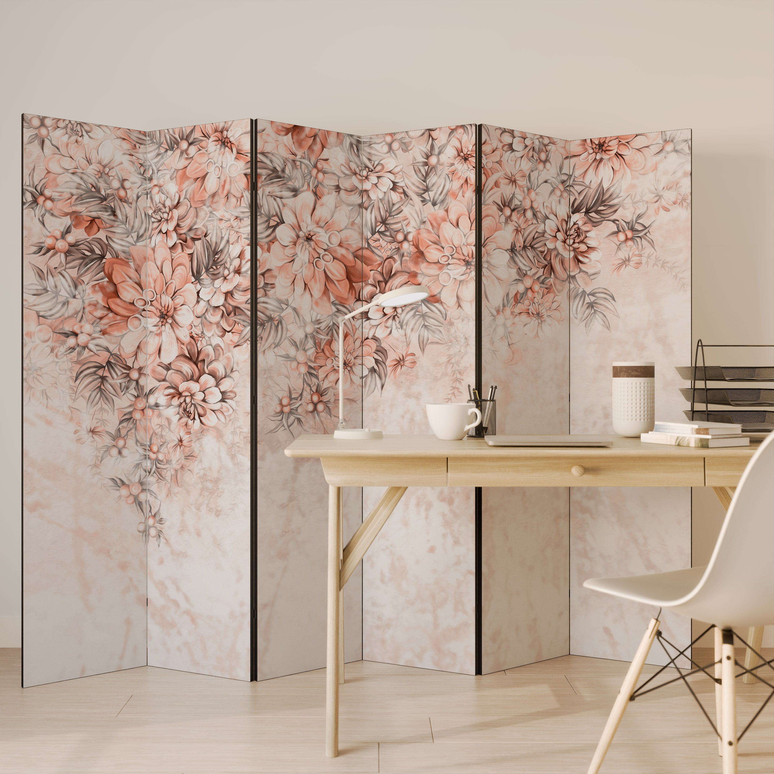 MARBLE GARDEN FANTASY Dekoracyjny parawan 6-skrzydłowy