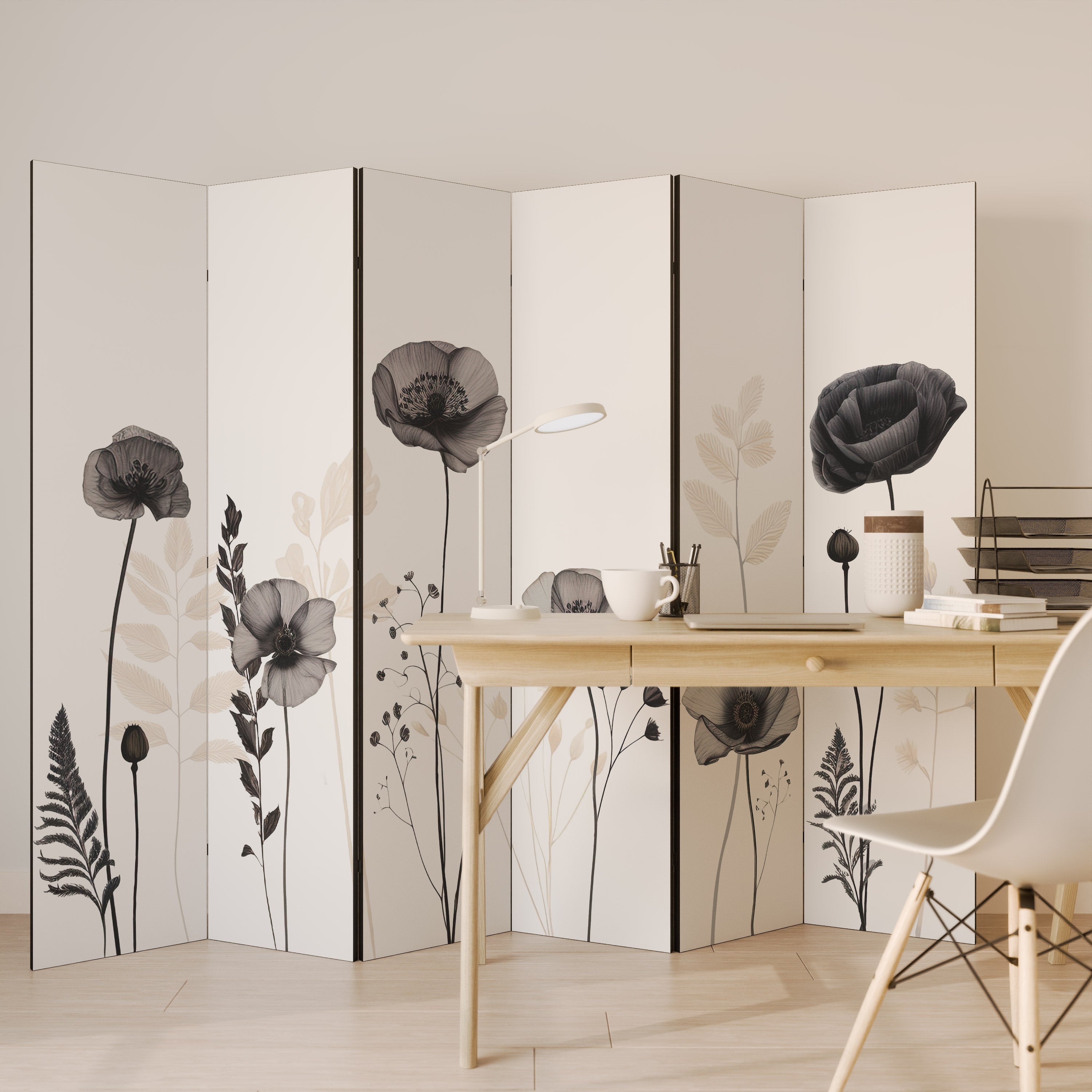 POPPY ALLURE Dekoracyjny parawan 6-skrzydłowy