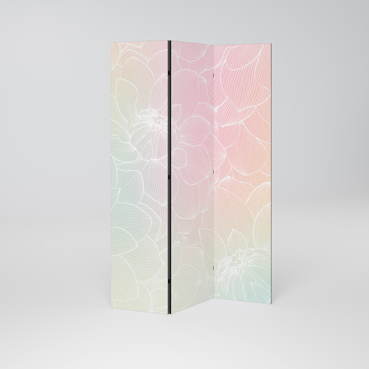 ELEGANT FLORAL FUSION Dekoracyjny parawan 3-skrzydłowy