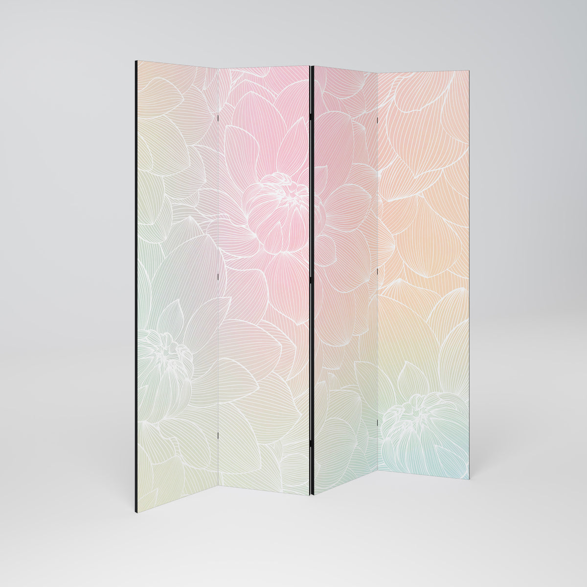 ELEGANT FLORAL FUSION Dekoracyjny parawan 4-skrzydłowy