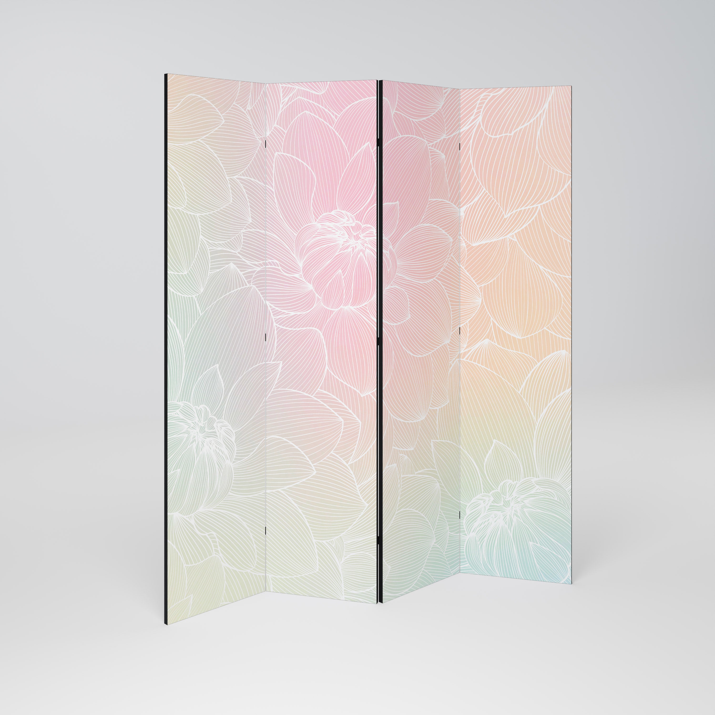 ELEGANT FLORAL FUSION Dekoracyjny parawan 4-skrzydłowy