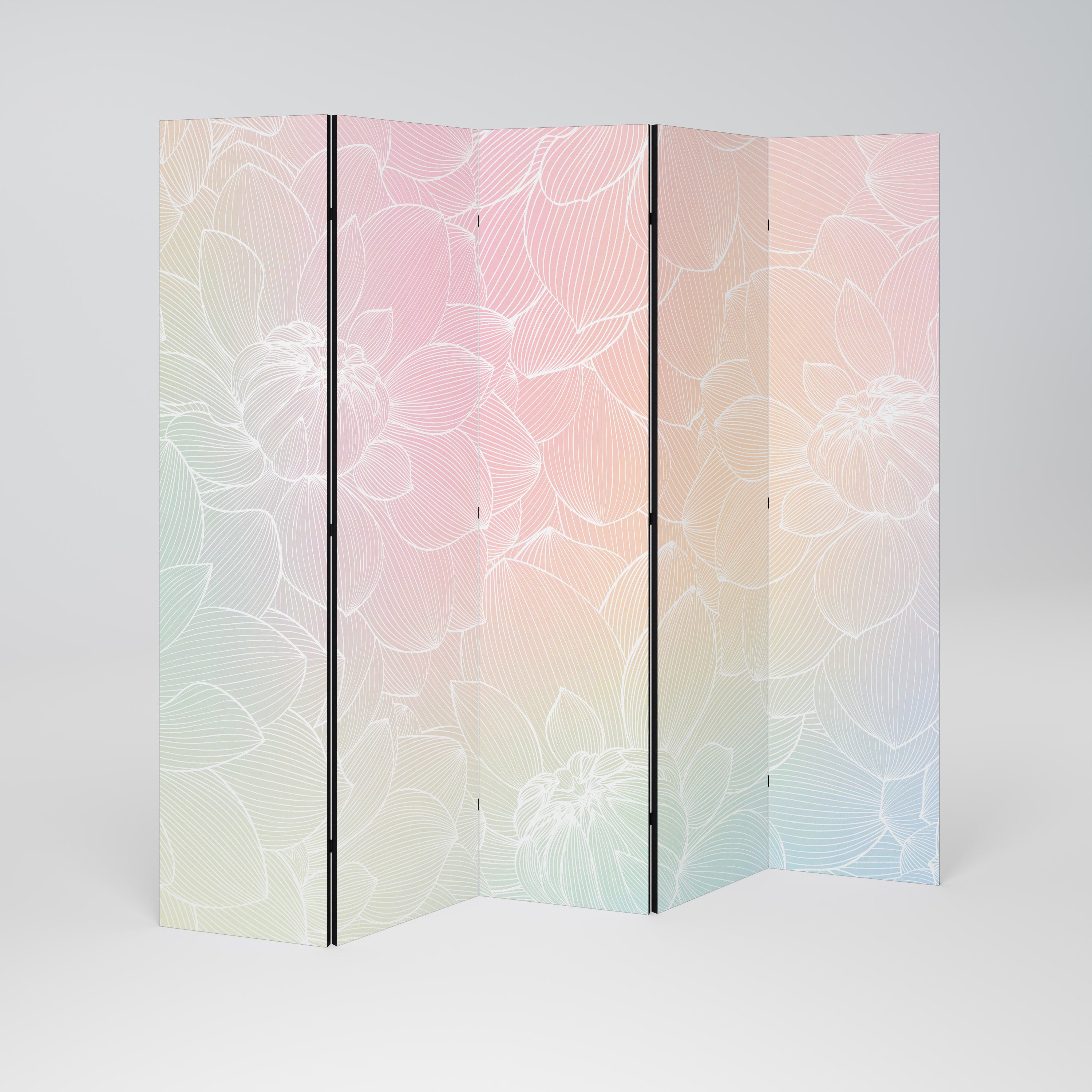ELEGANT FLORAL FUSION Dekoracyjny parawan 5-skrzydłowy