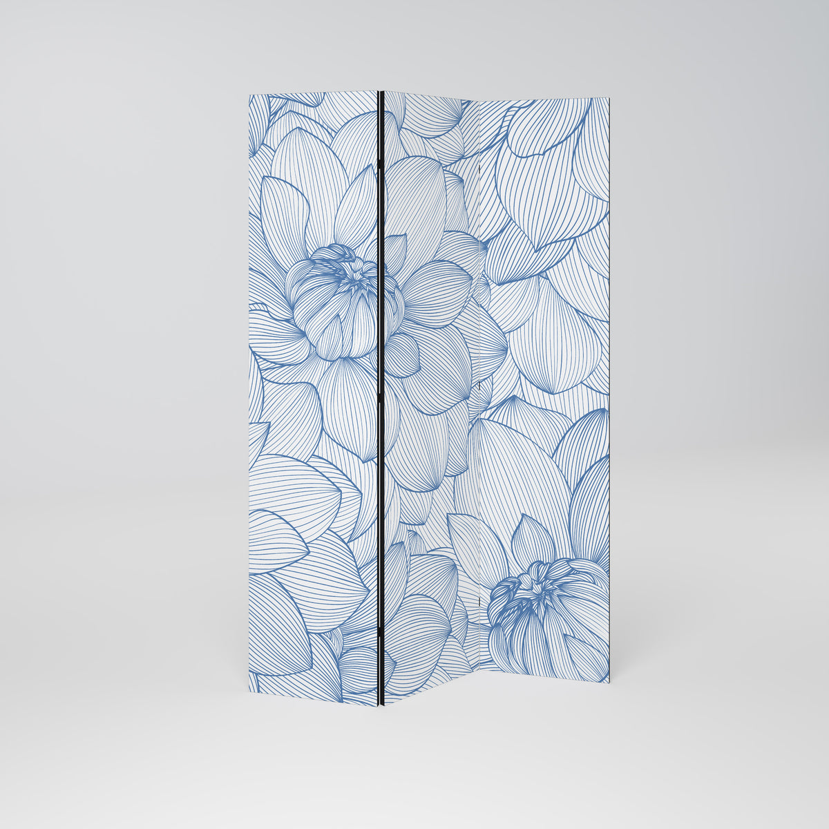 LUSH LINEAR BLOOMS Dekoracyjny parawan 3-skrzydłowy