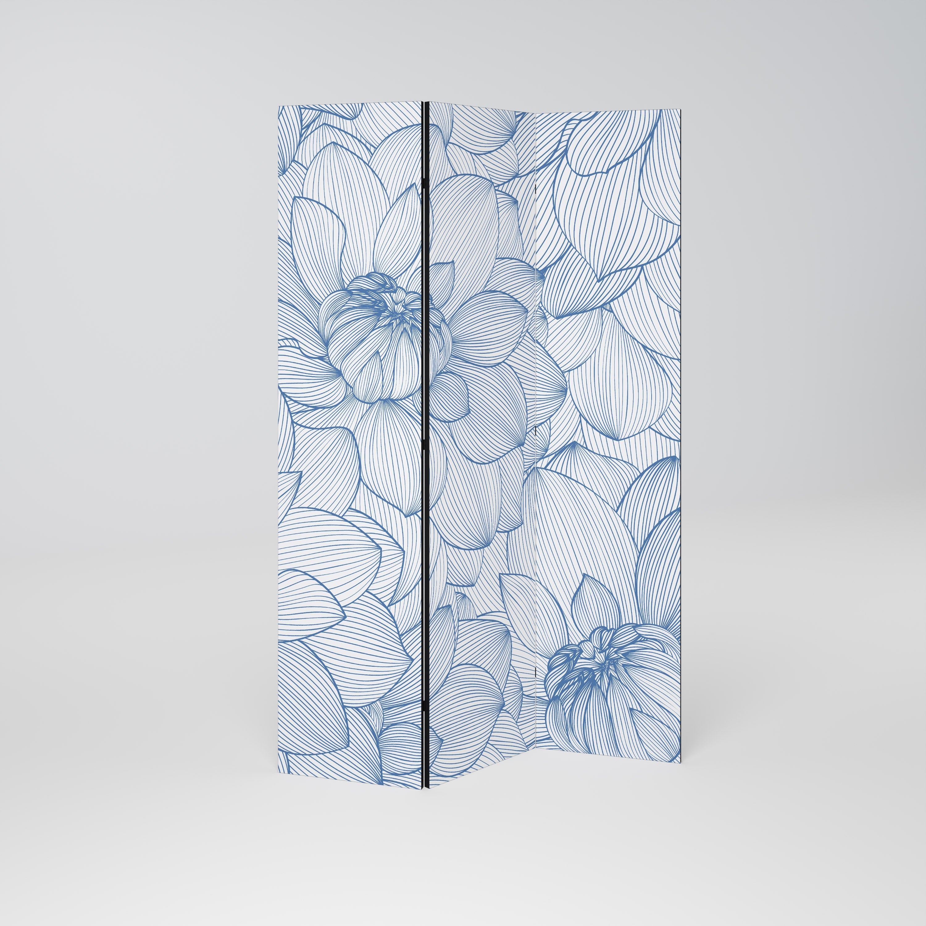 LUSH LINEAR BLOOMS Dekoracyjny parawan 3-skrzydłowy