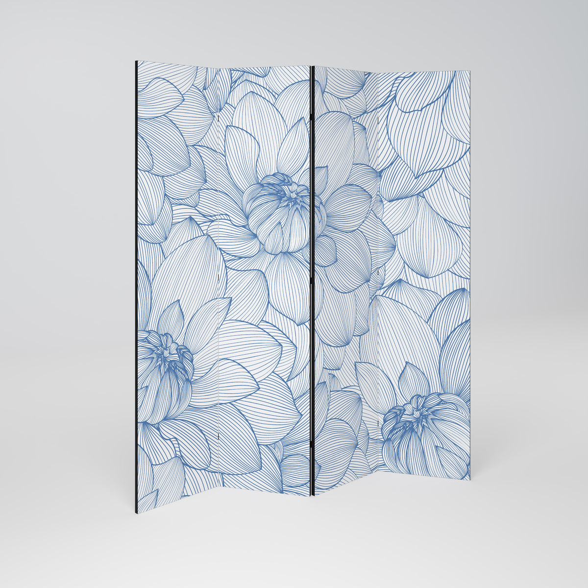LUSH LINEAR BLOOMS Dekoracyjny parawan 4-skrzydłowy