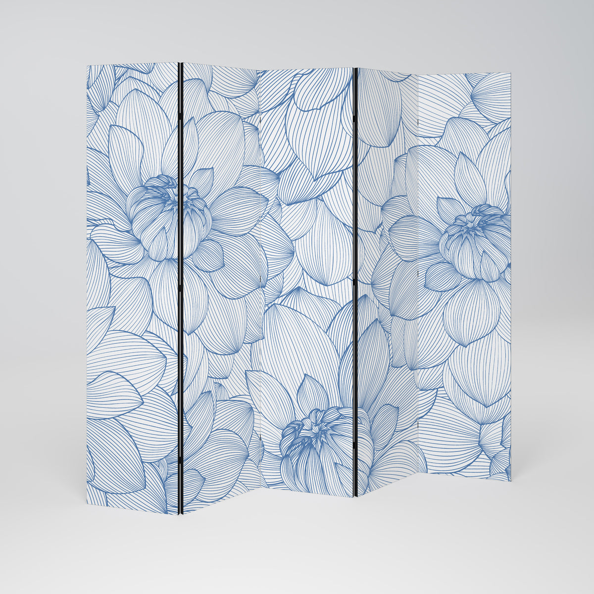 LUSH LINEAR BLOOMS Dekoracyjny parawan 5-skrzydłowy