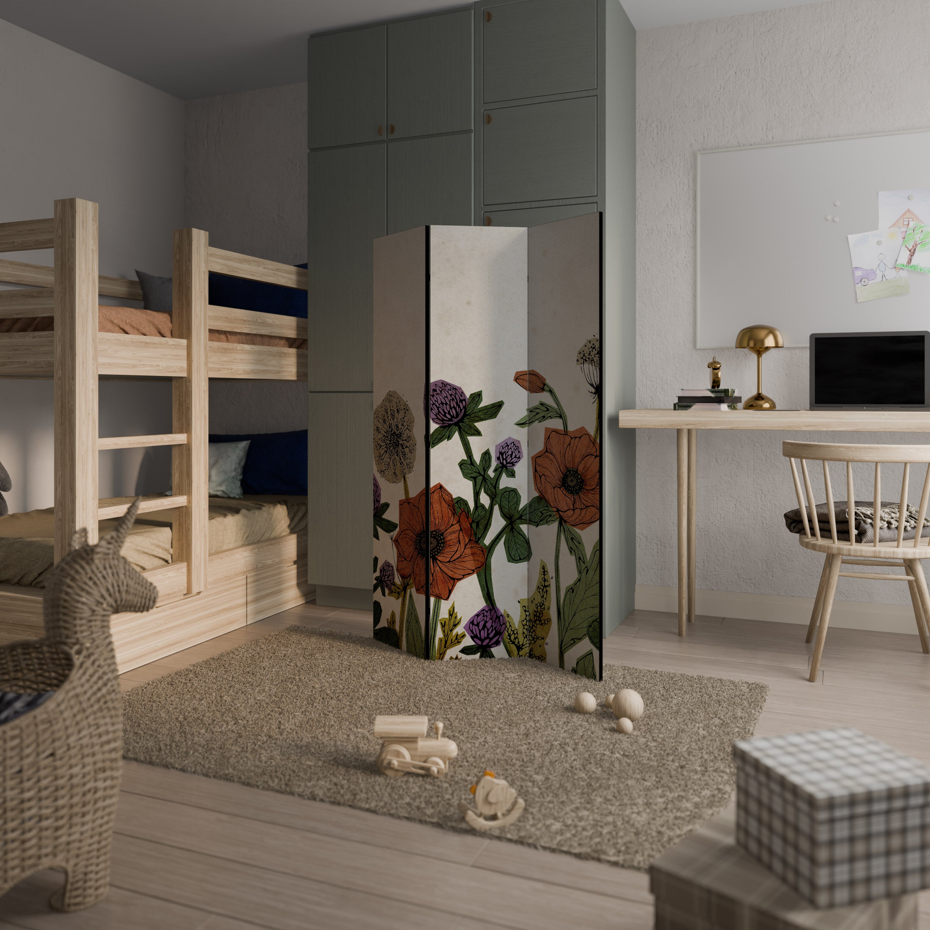 SPROUT ELEGANCE Dekoracyjny parawan 3-skrzydłowy