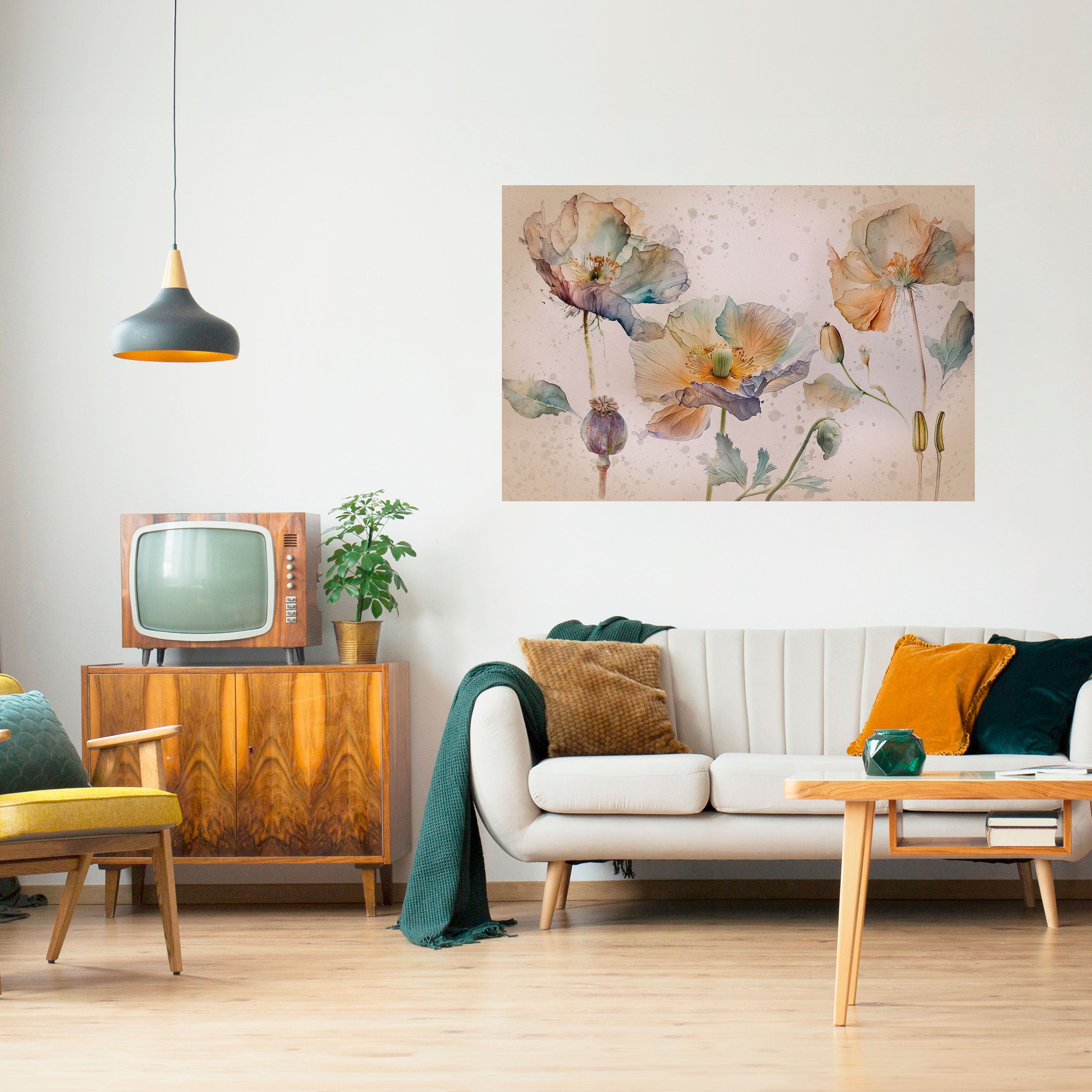 SOFTEN POPPY Naklejka/Plakat poziomy