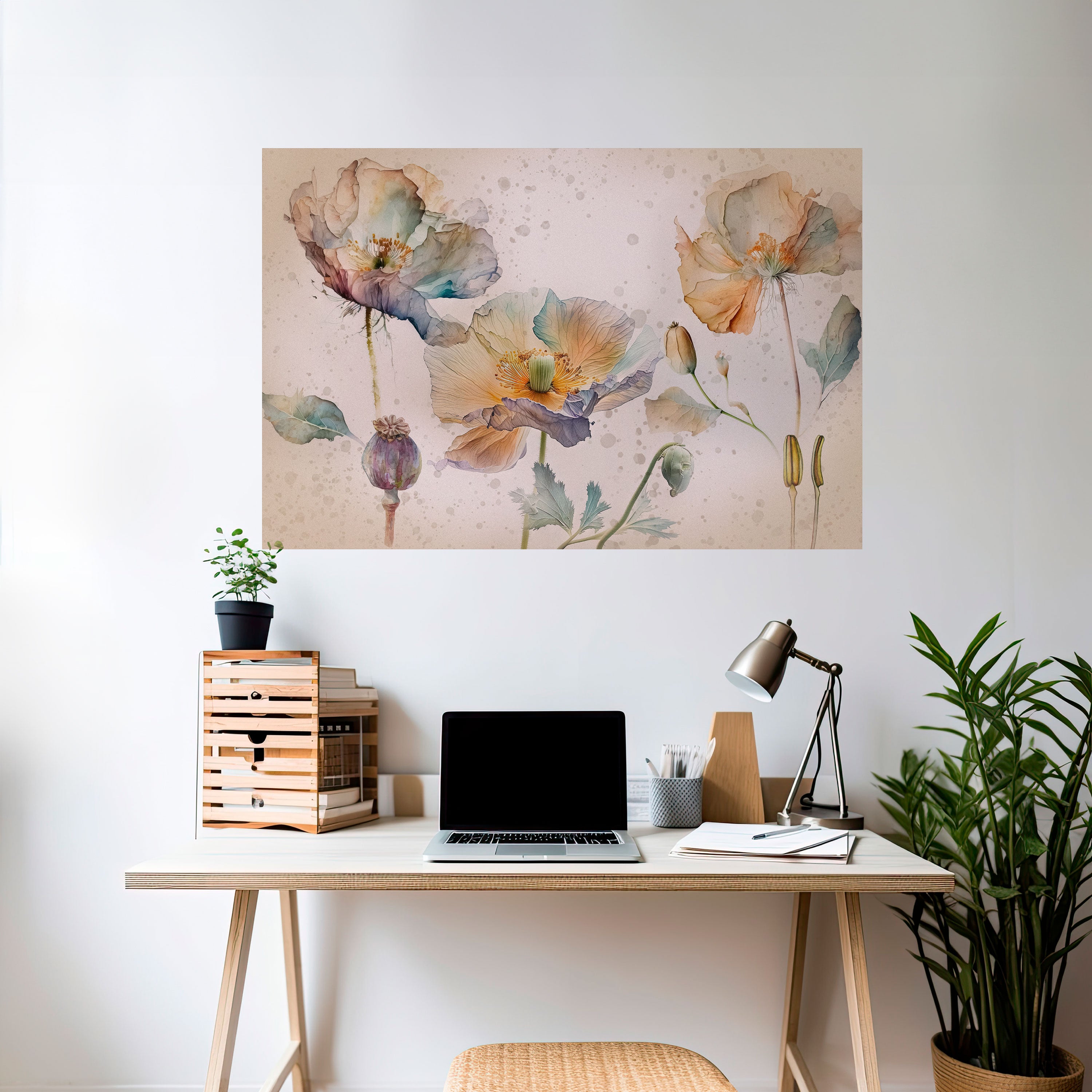 SOFTEN POPPY Naklejka/Plakat poziomy