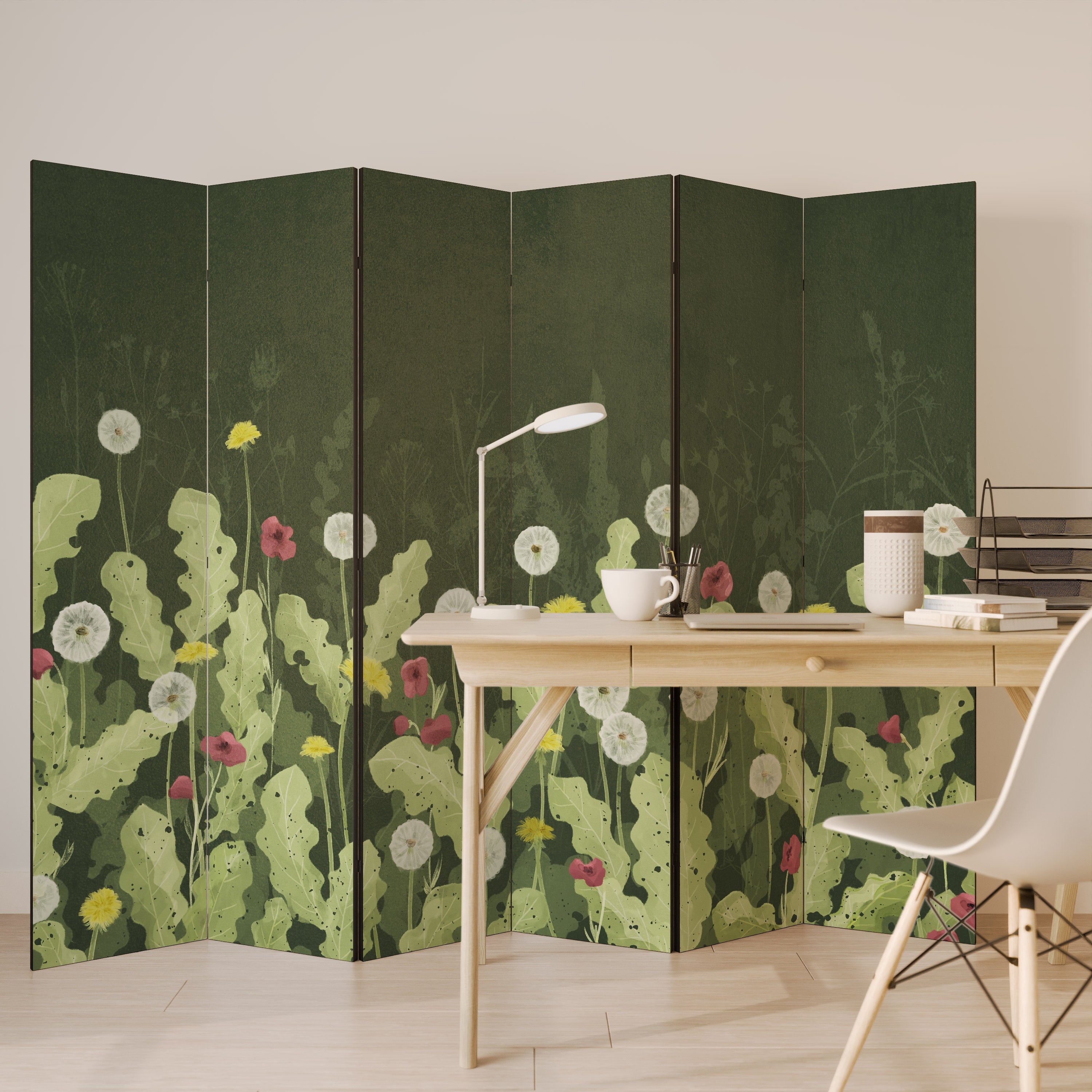 DANDELION AMUSE Dekoracyjny parawan 6-skrzydłowy