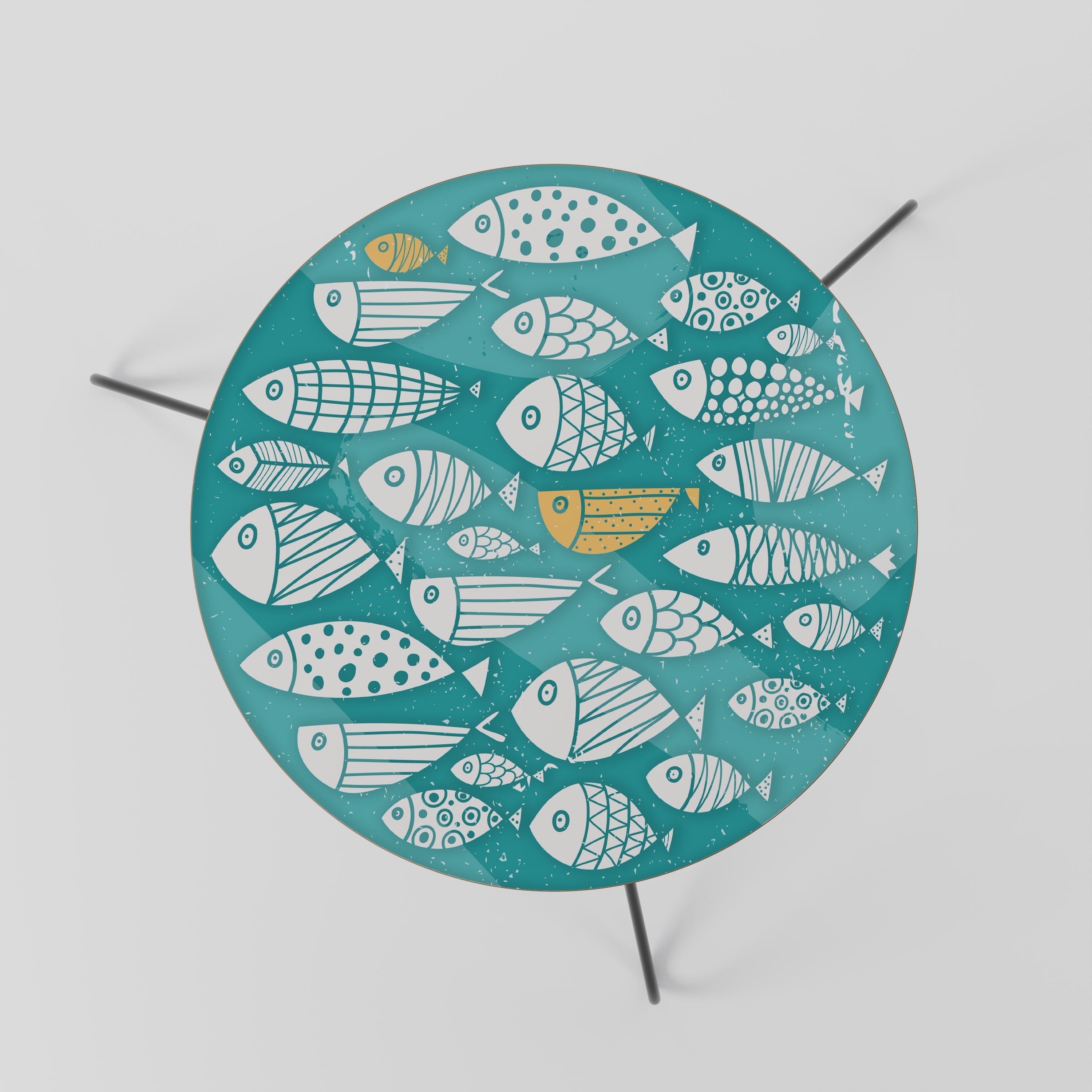 FISHY FOLK ART Stolik kawowy mały