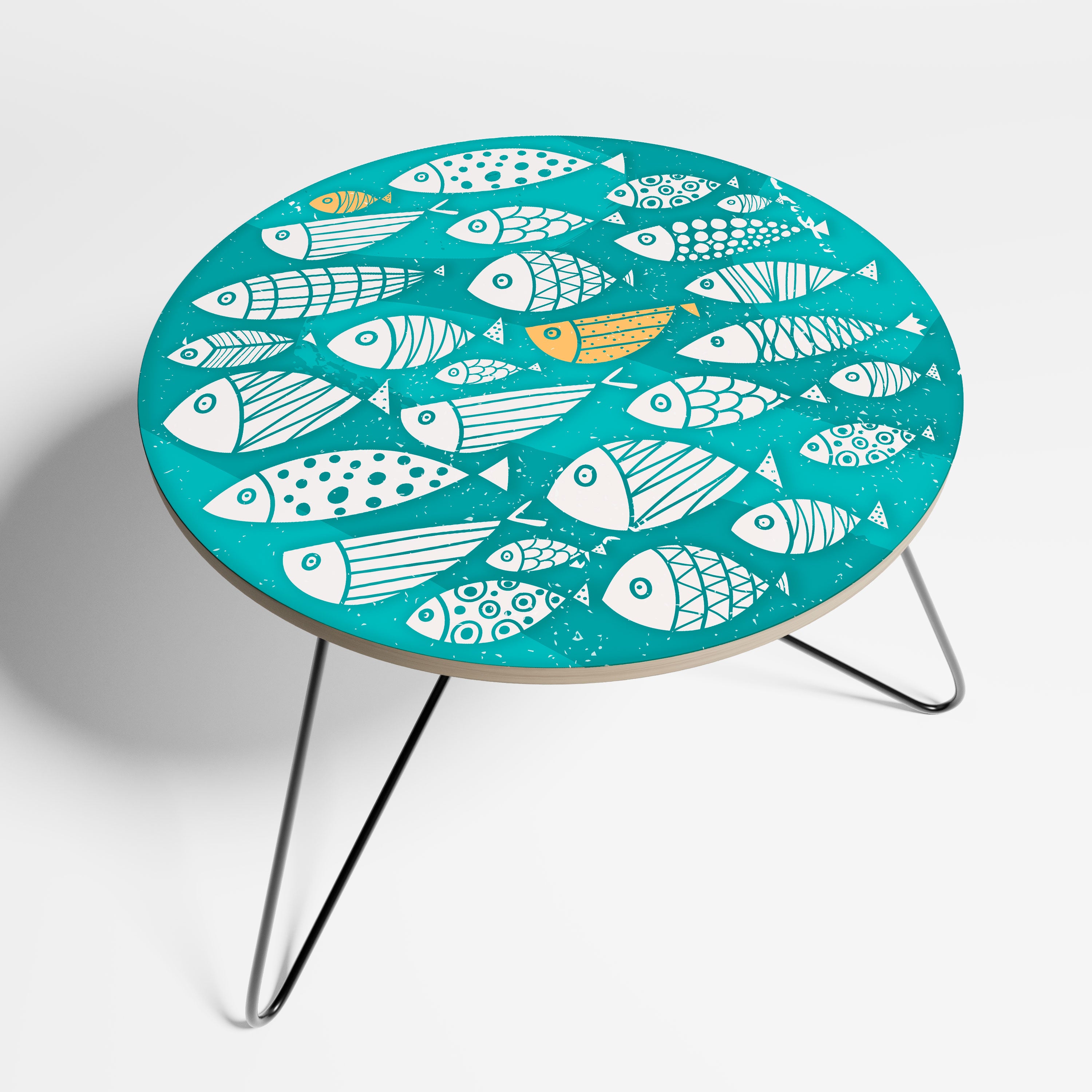FISHY FOLK ART Stolik kawowy duży