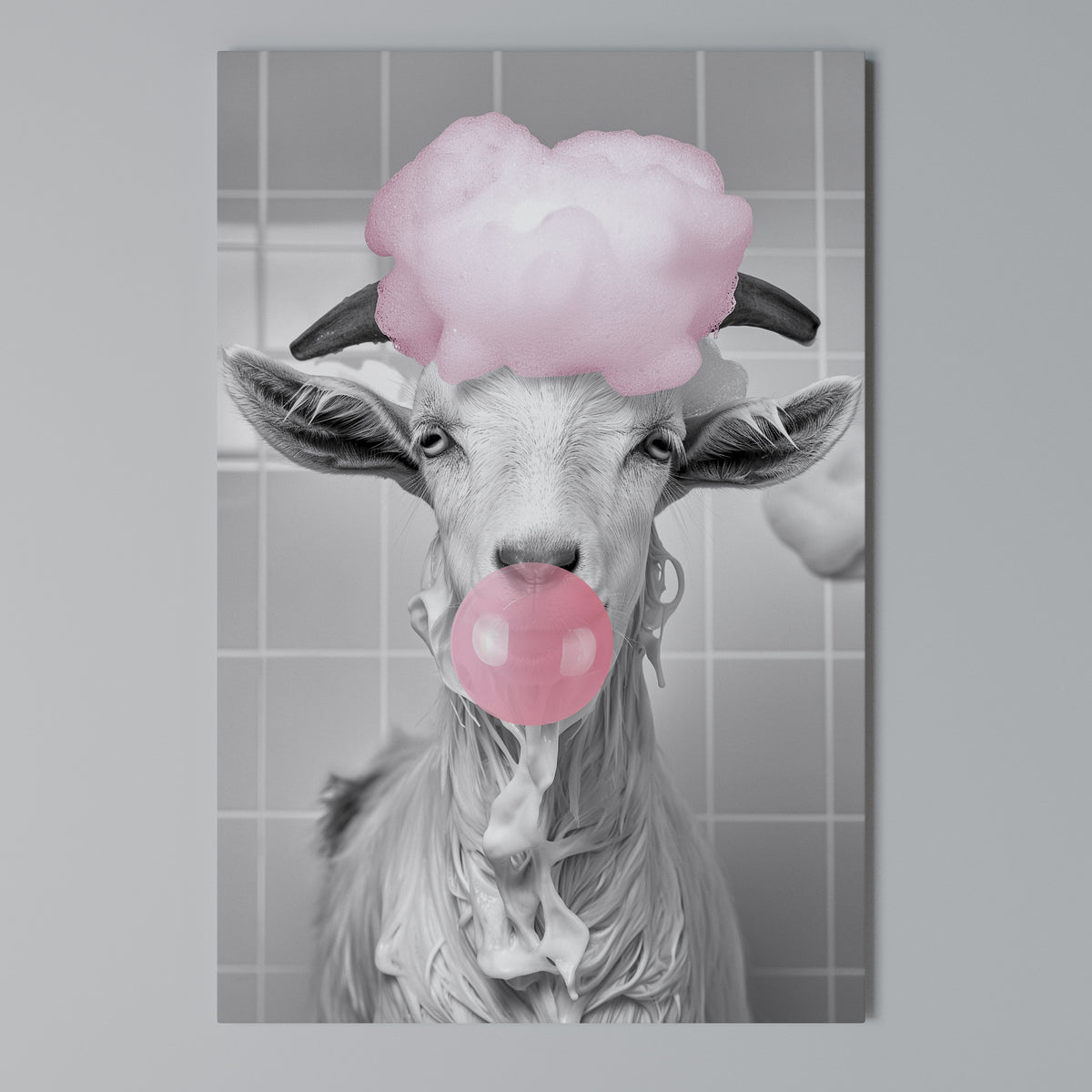 BUBBLEGUM BOVINE BLISS Pionowy obraz na płótnie