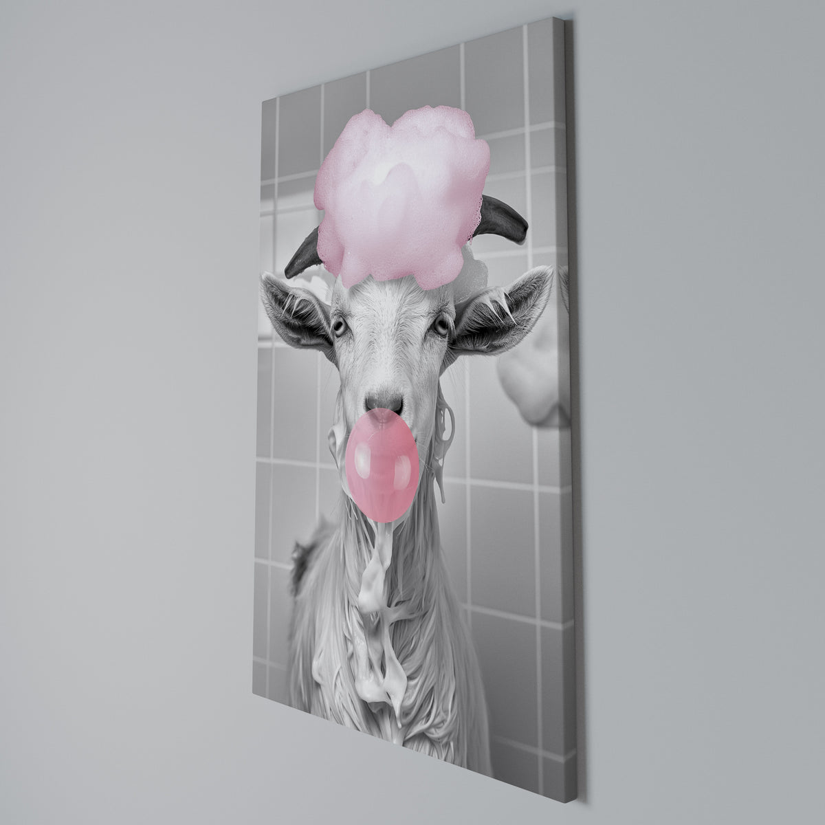 BUBBLEGUM BOVINE BLISS Pionowy obraz na płótnie