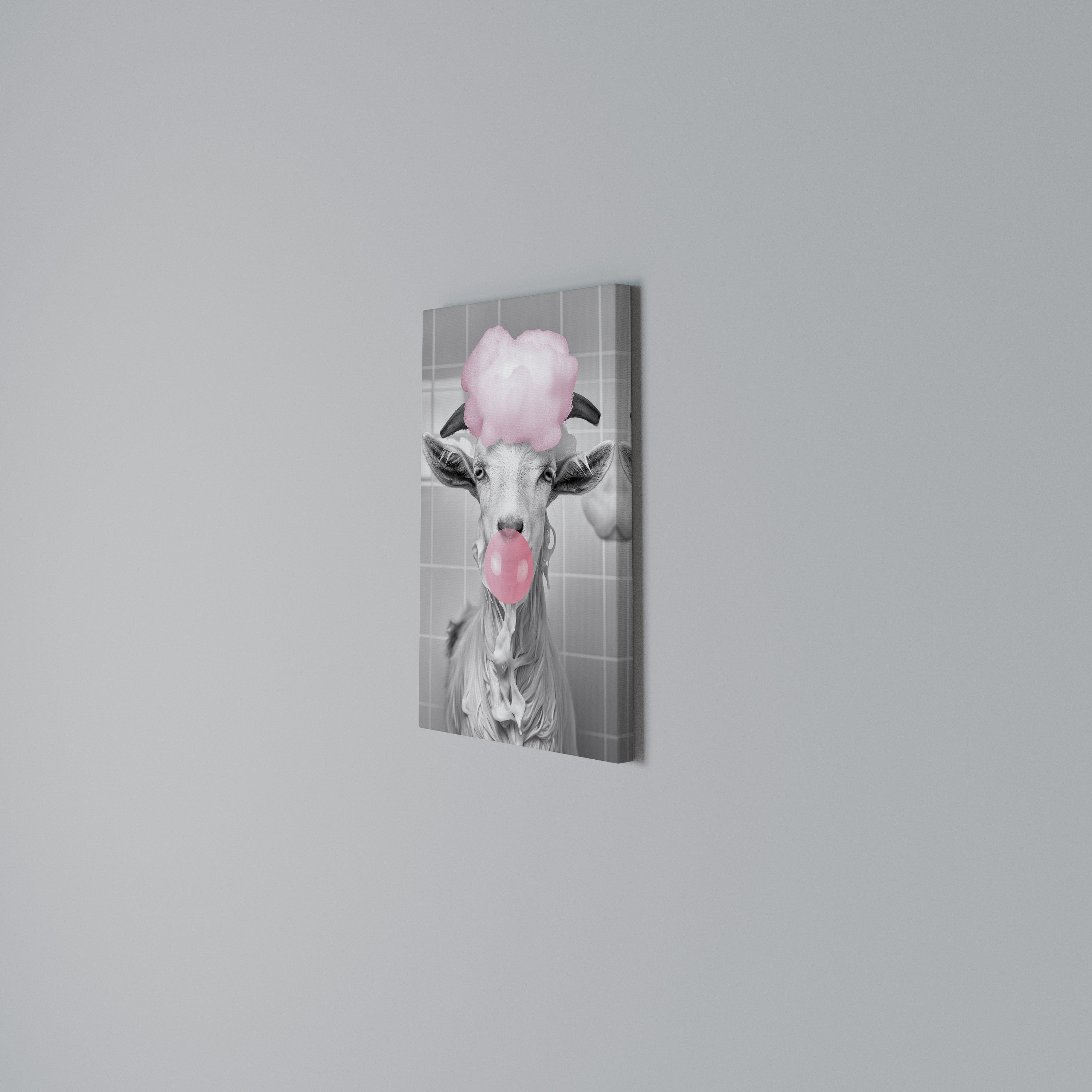 BUBBLEGUM BOVINE BLISS Pionowy obraz na płótnie