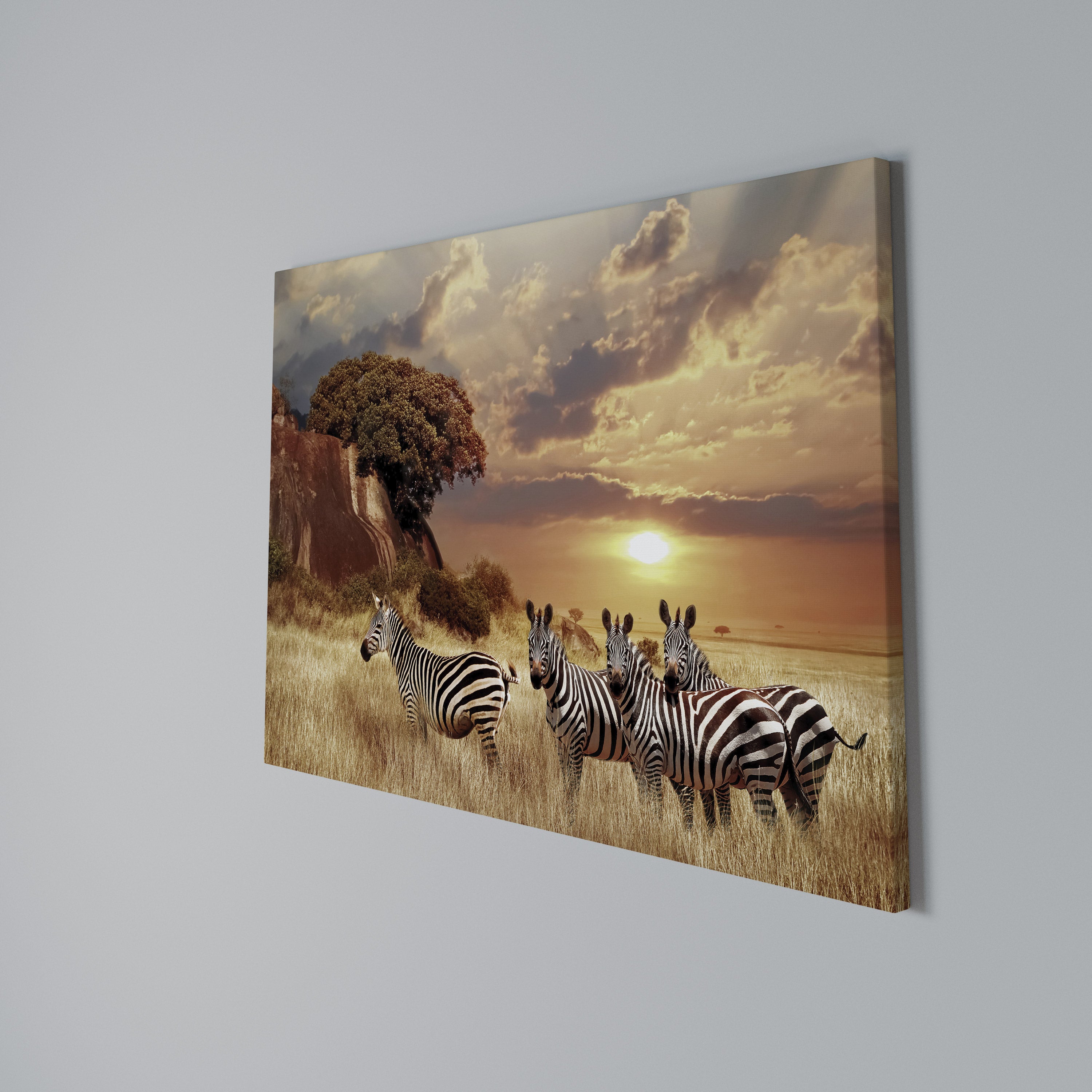 ZEBRA SUNSET SERENADE Poziomy obraz na płótnie