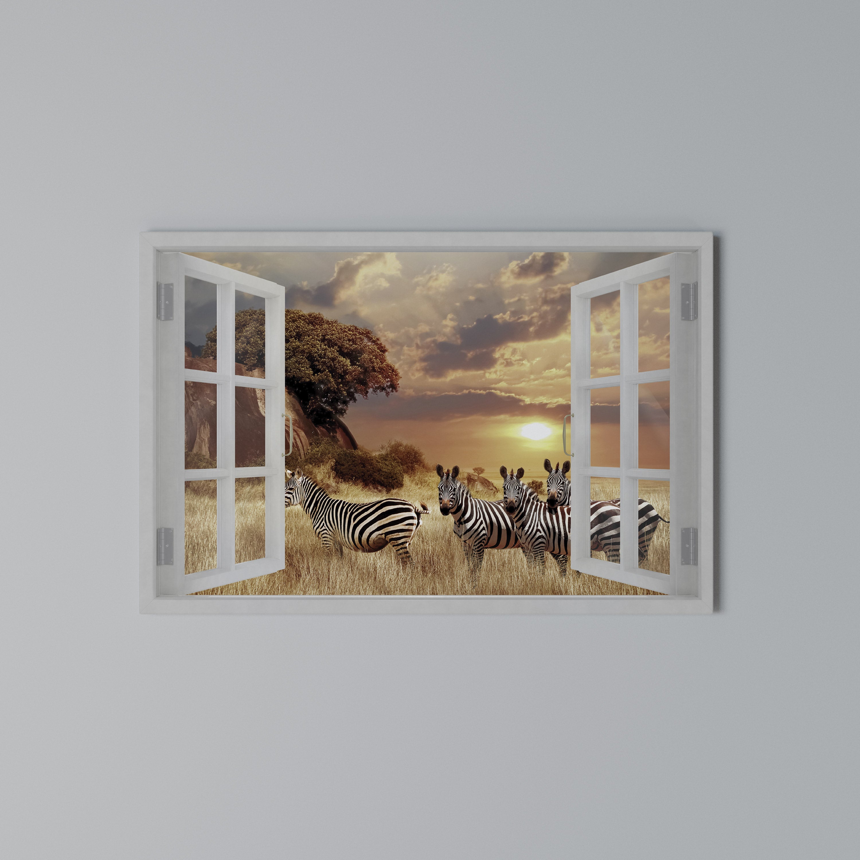 ZEBRA SUNSET VISTA Poziomy obraz na płótnie