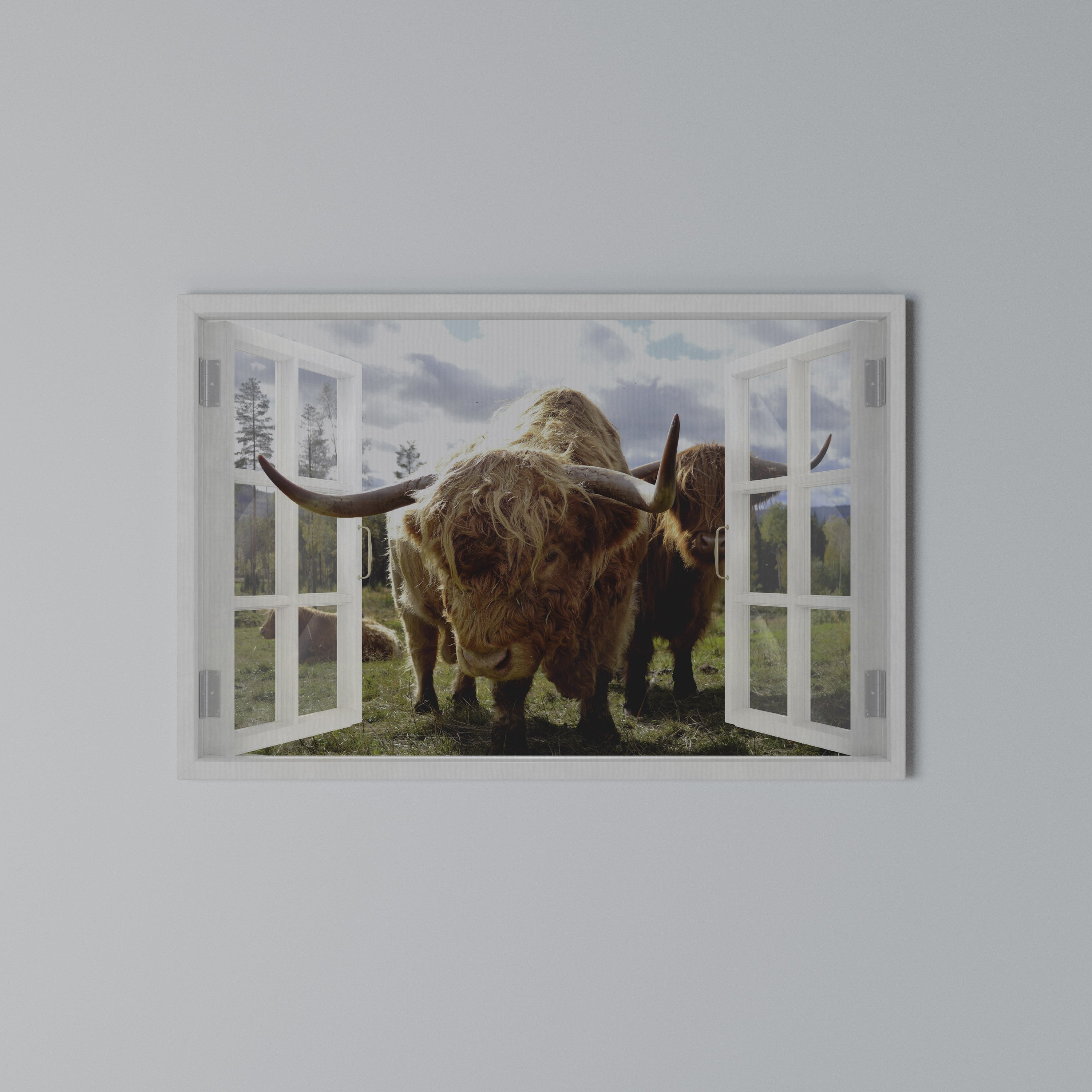 BOVINE WINDOW VISTA Poziomy obraz na płótnie