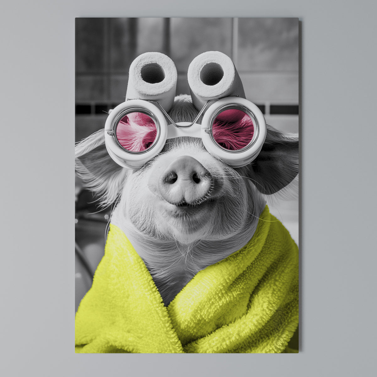 MORNING PIGLET Pionowy obraz na płótnie