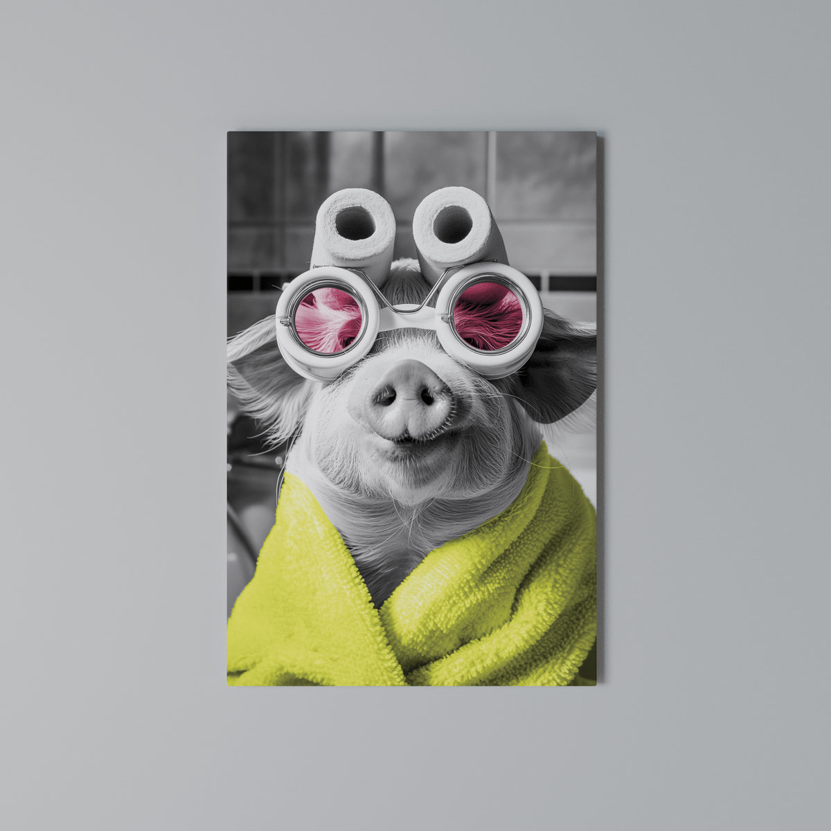 MORNING PIGLET Pionowy obraz na płótnie