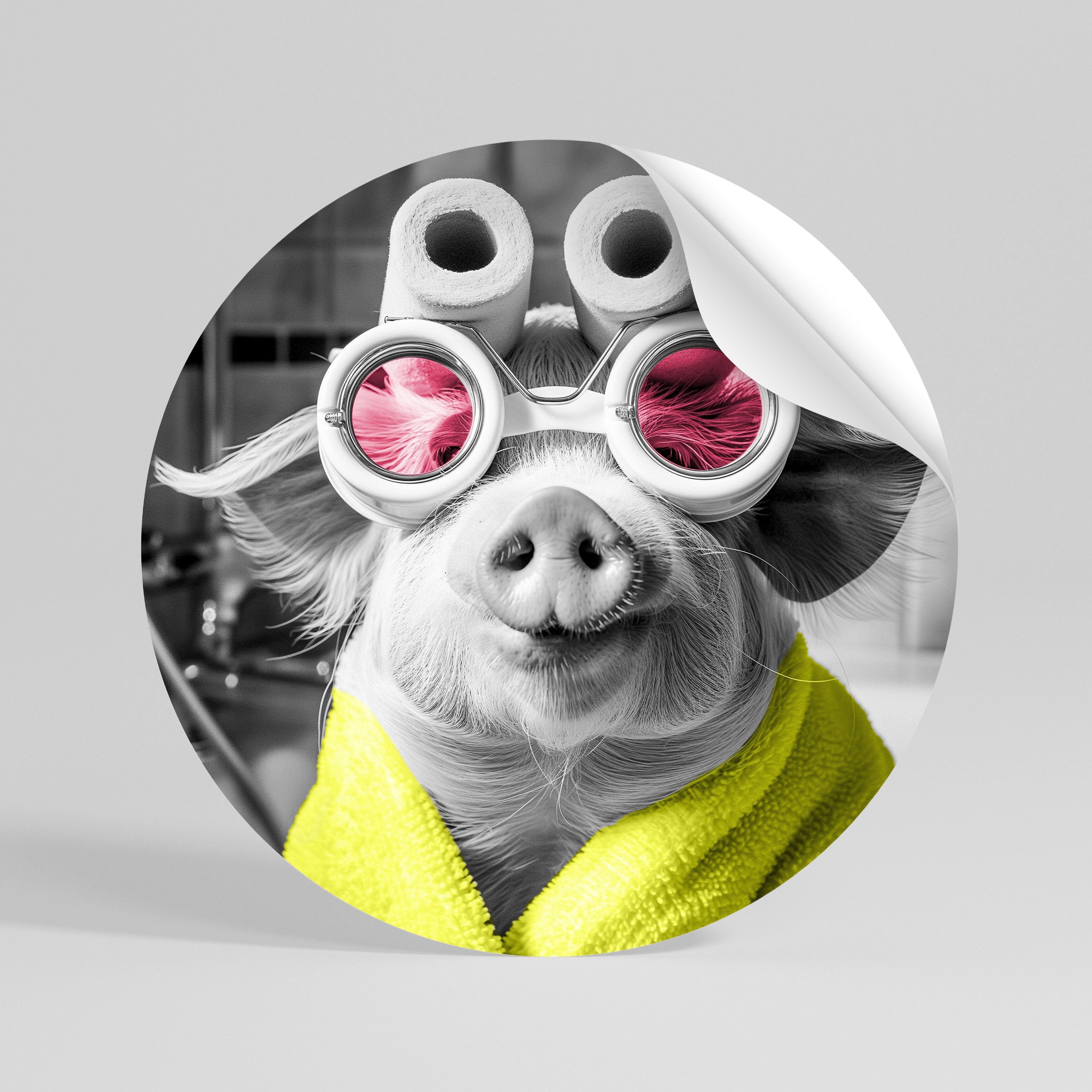 MORNING PIGLET Naklejka okrągła