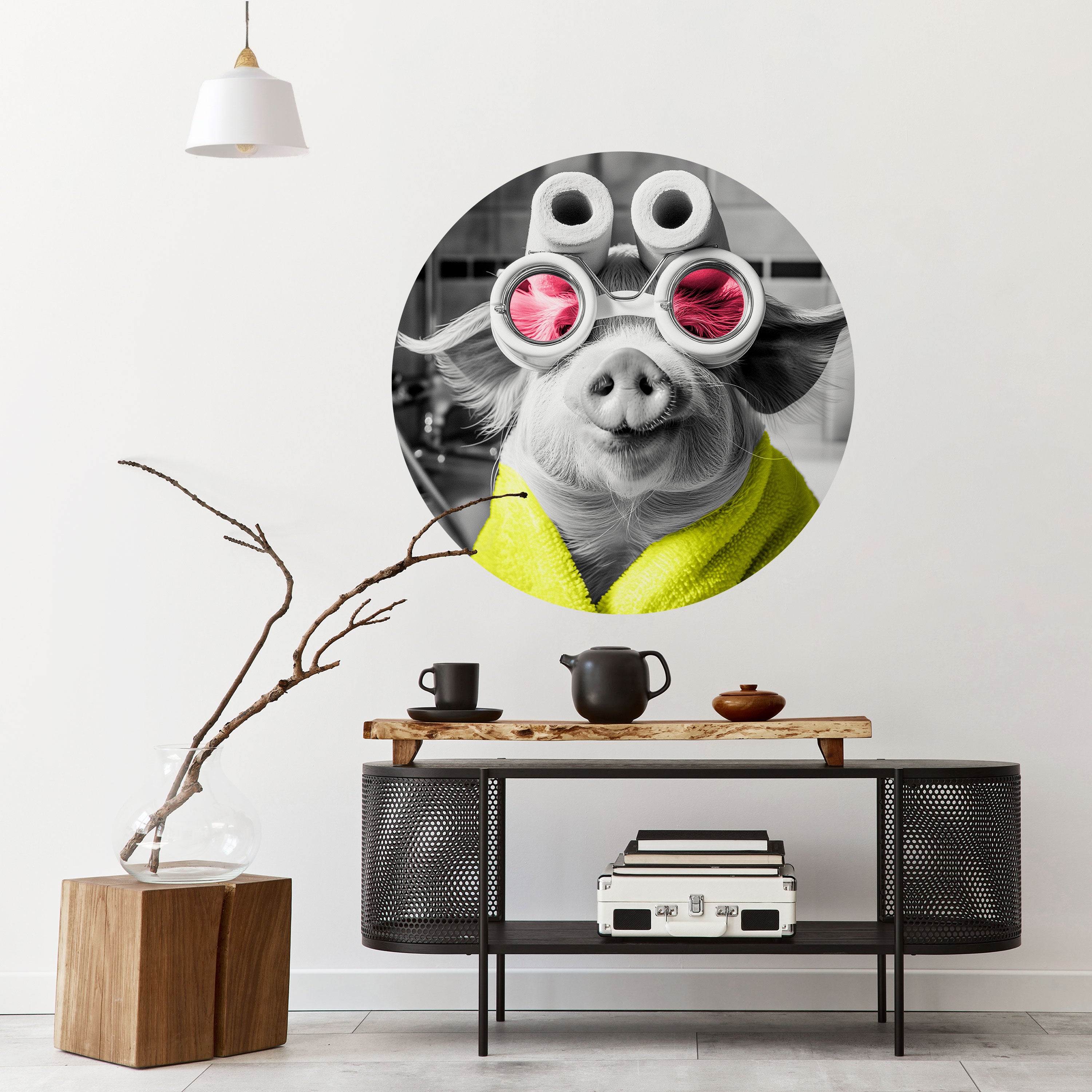 MORNING PIGLET Naklejka okrągła