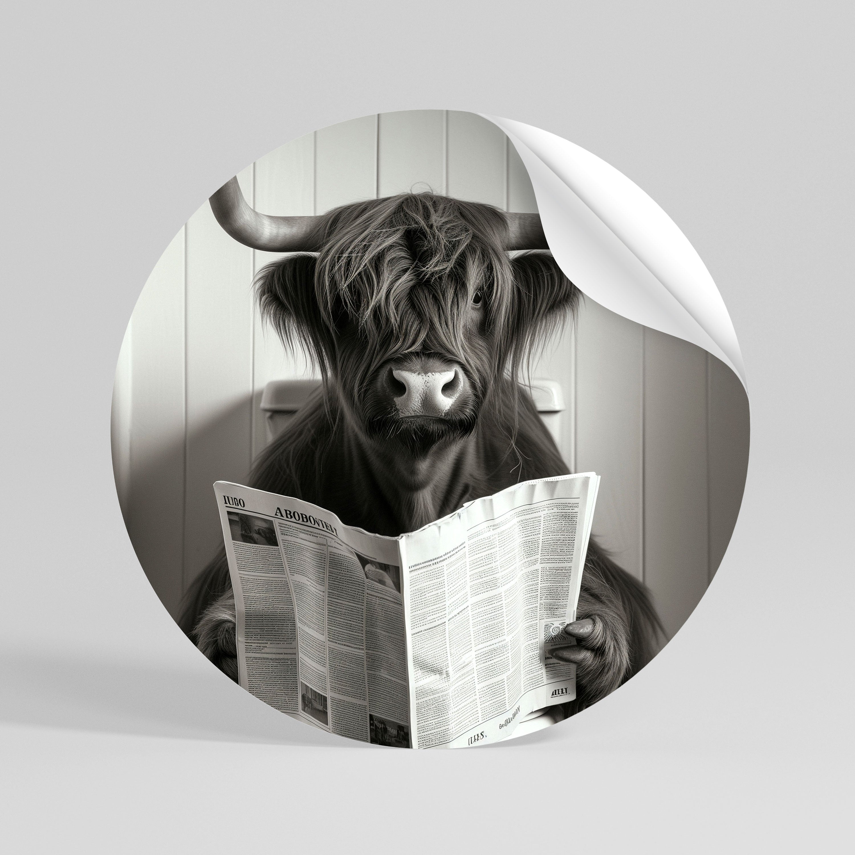 MOO-DY NEWS BREAK Naklejka - okrągła