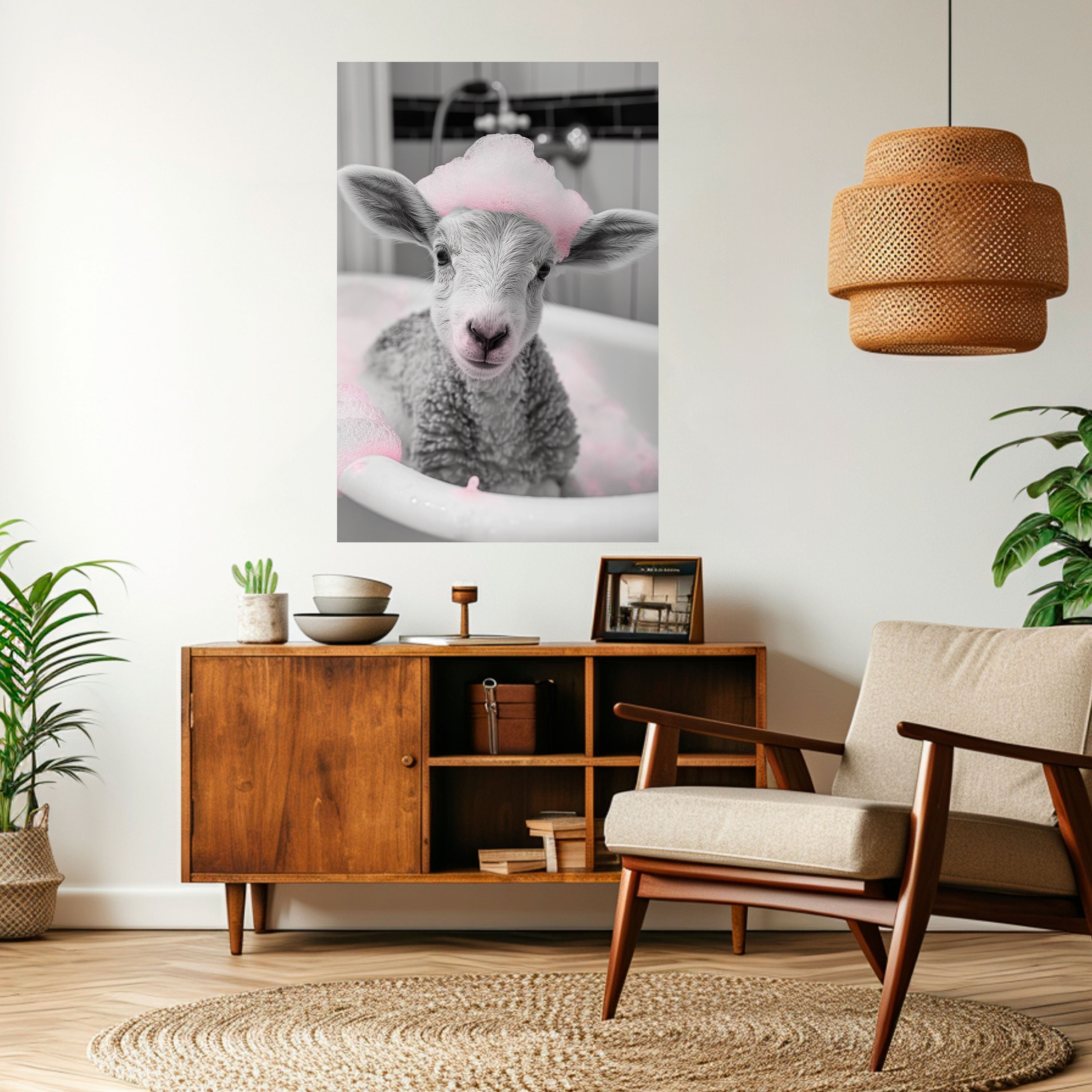PINK CLOUD BATH TIME Naklejka/Plakat pionowy