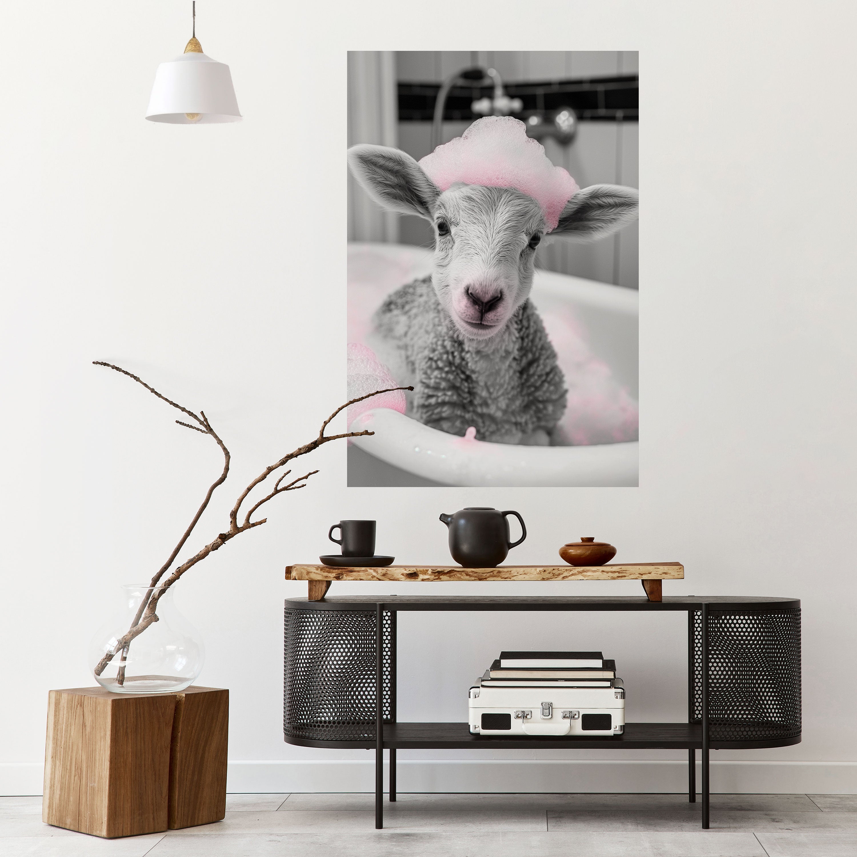 PINK CLOUD BATH TIME Naklejka/Plakat pionowy