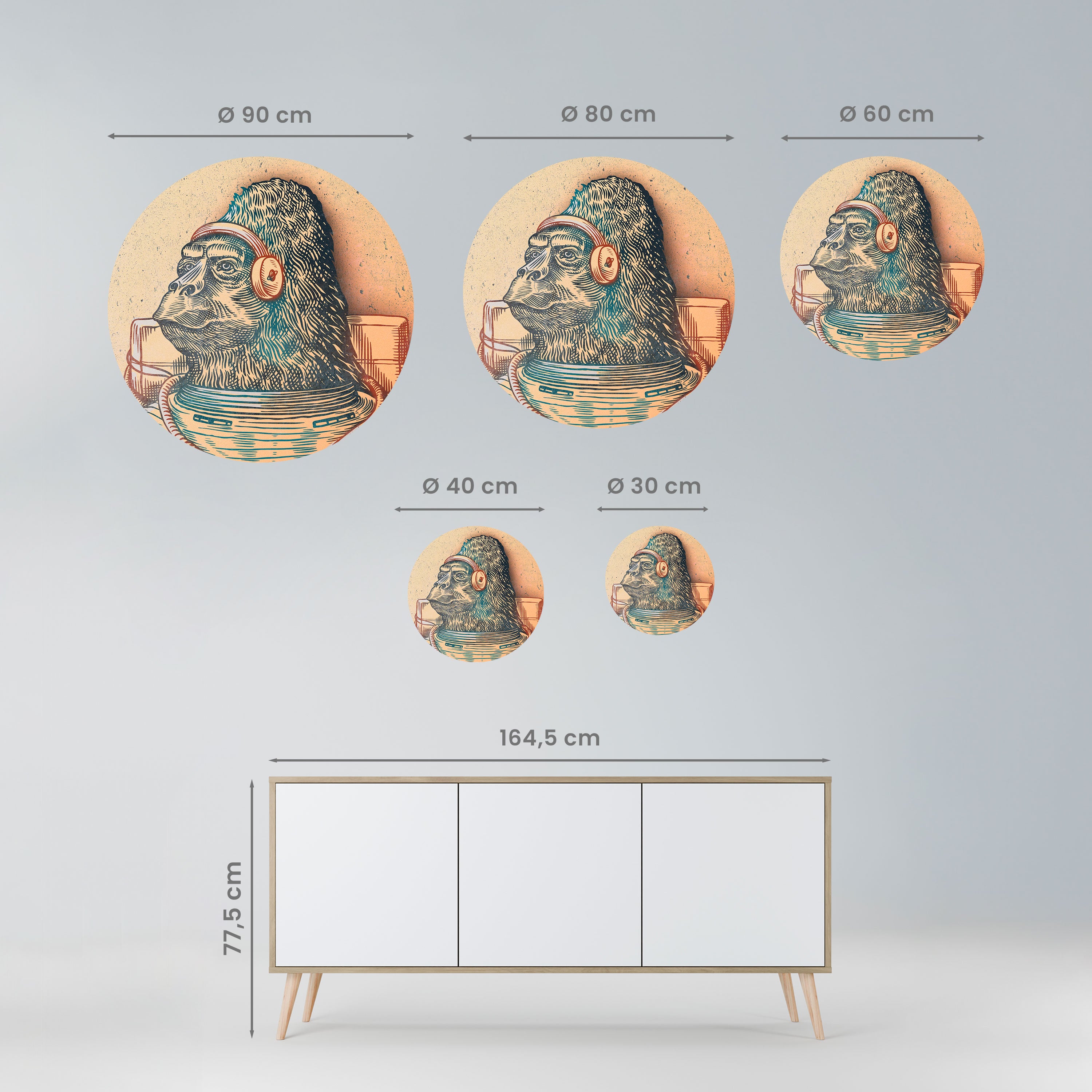 GORILLA GROOVE Naklejka okrągła