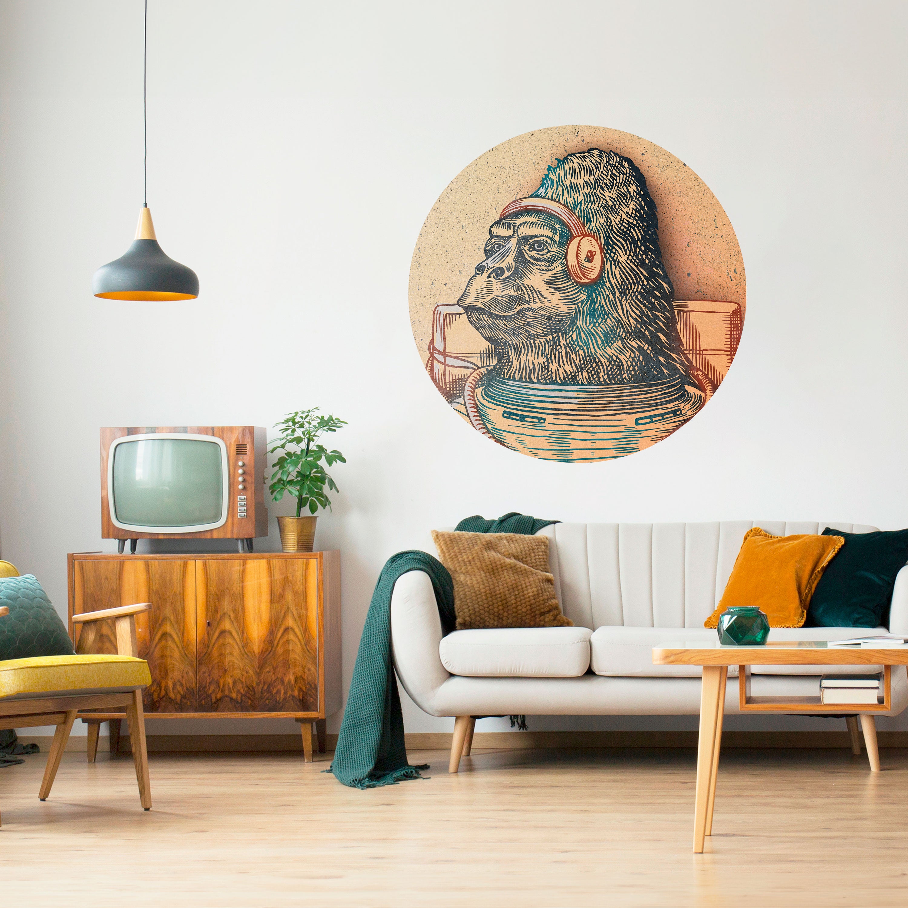 GORILLA GROOVE Naklejka okrągła