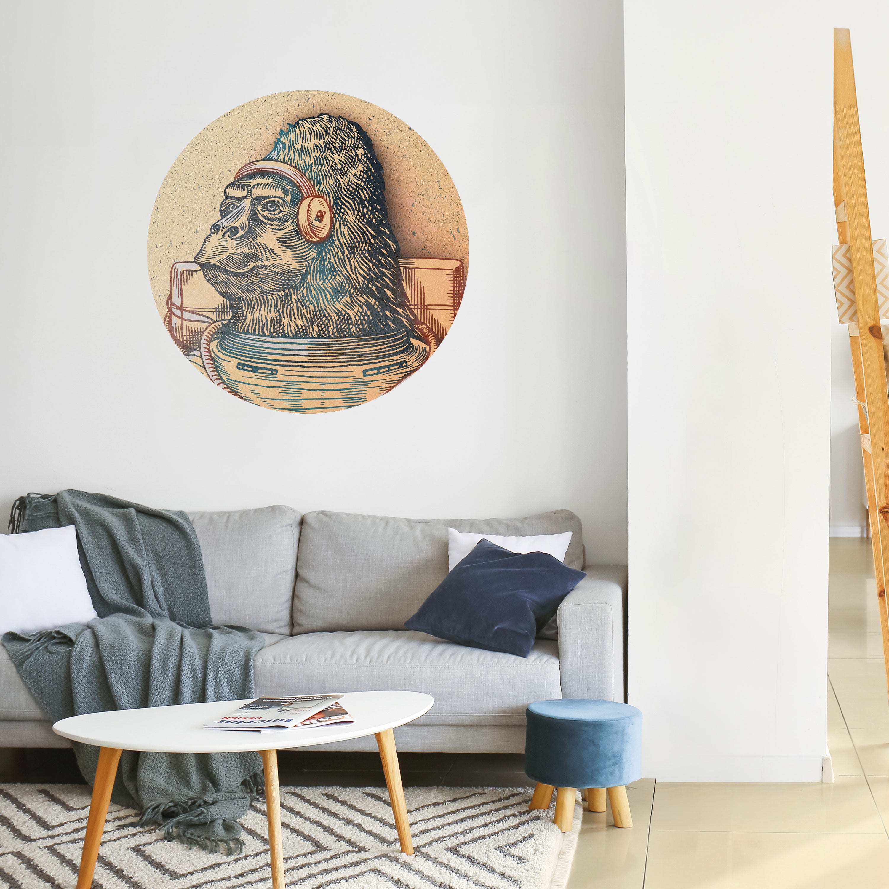 GORILLA GROOVE Naklejka okrągła