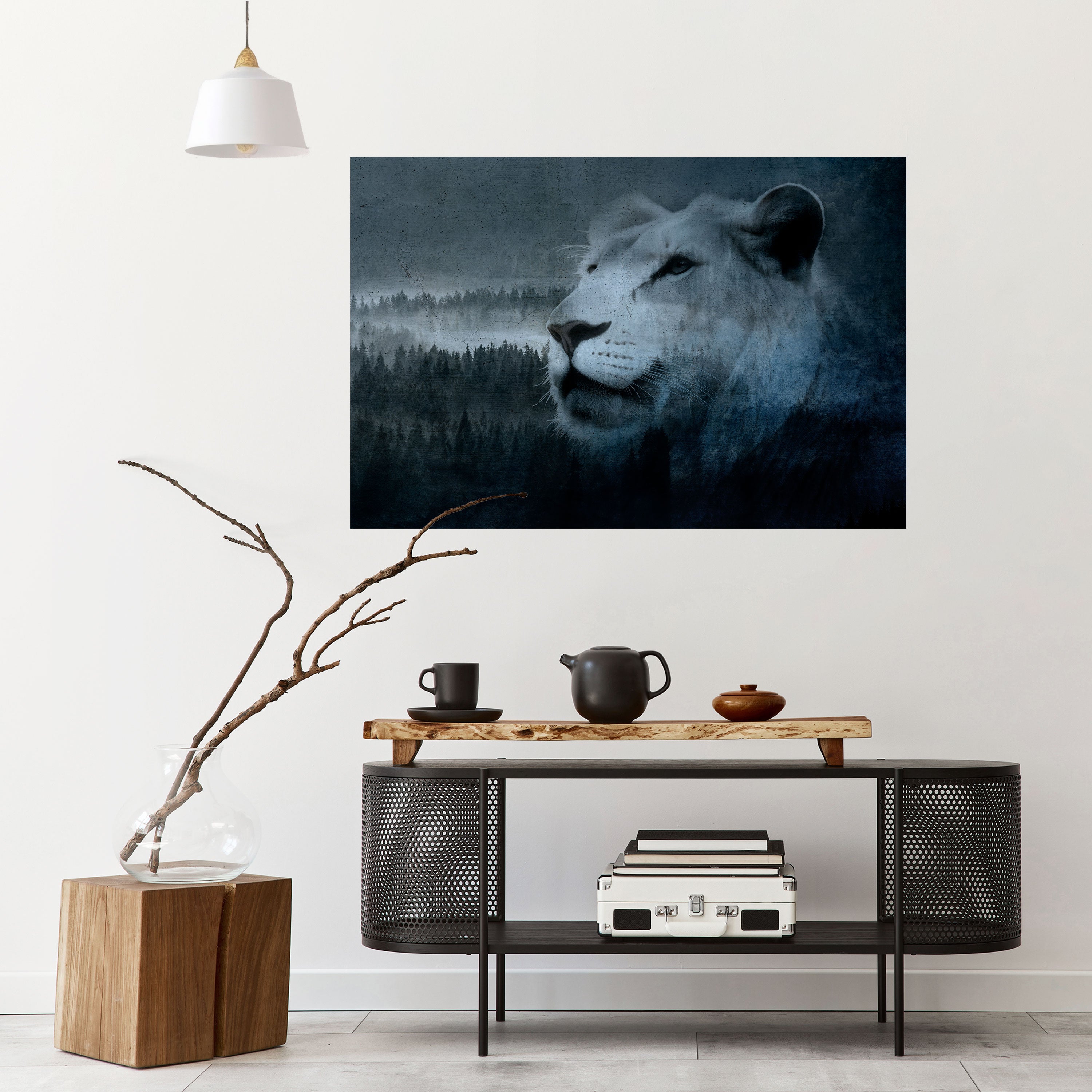 LION'S HARMONY IN BLUE Naklejka/Plakat poziomy