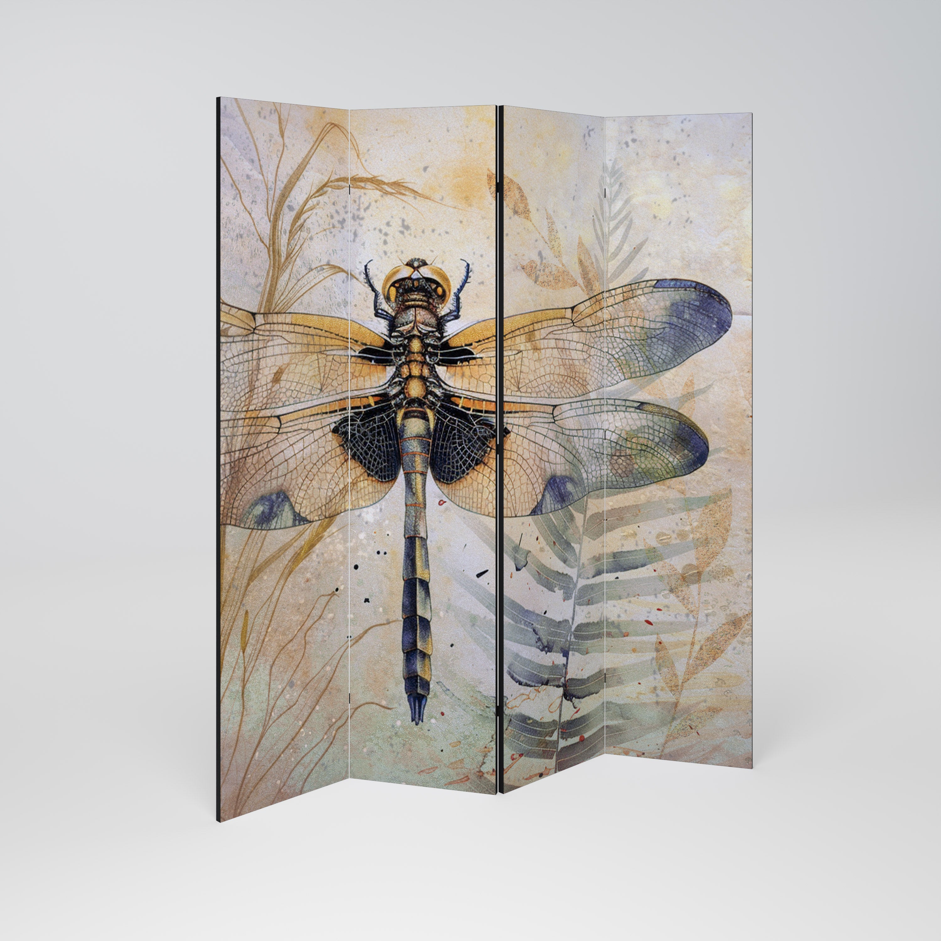 HER HIGHNESS DRAGONFLY Dekoracyjny parawan 4-skrzydłowy