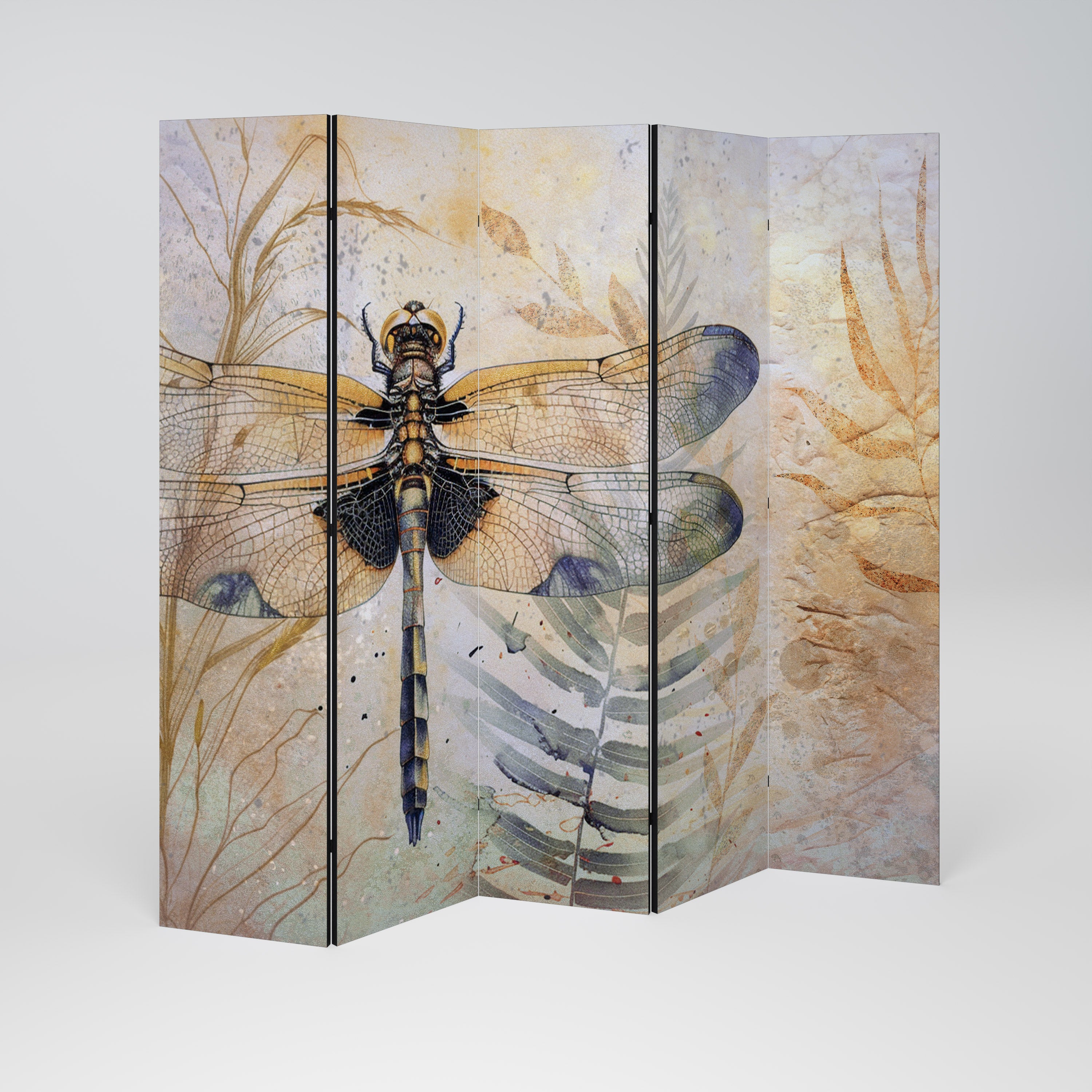 HER HIGHNESS DRAGONFLY Dekoracyjny parawan 5-skrzydłowy