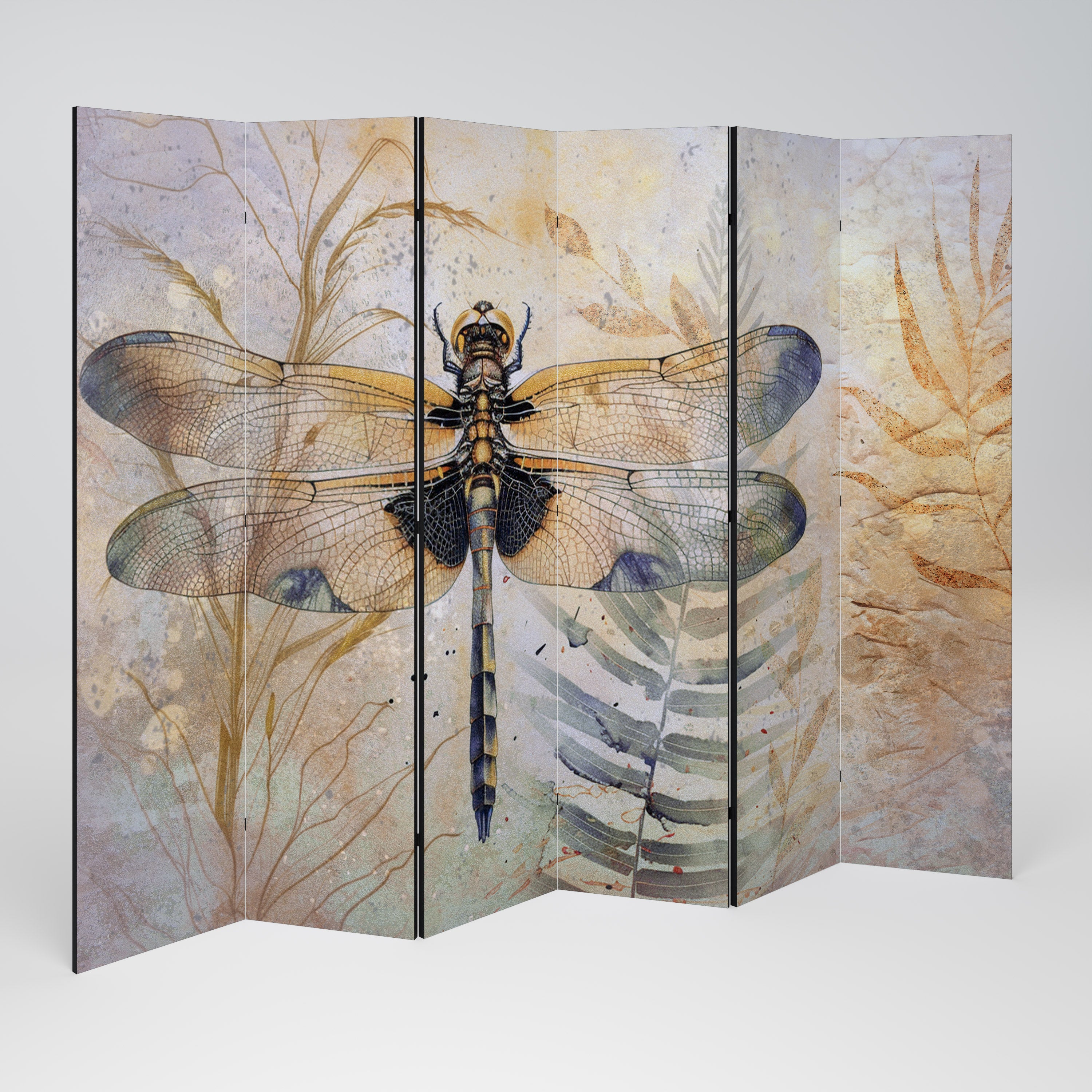 HER HIGHNESS DRAGONFLY Dekoracyjny parawan 6-skrzydłowy