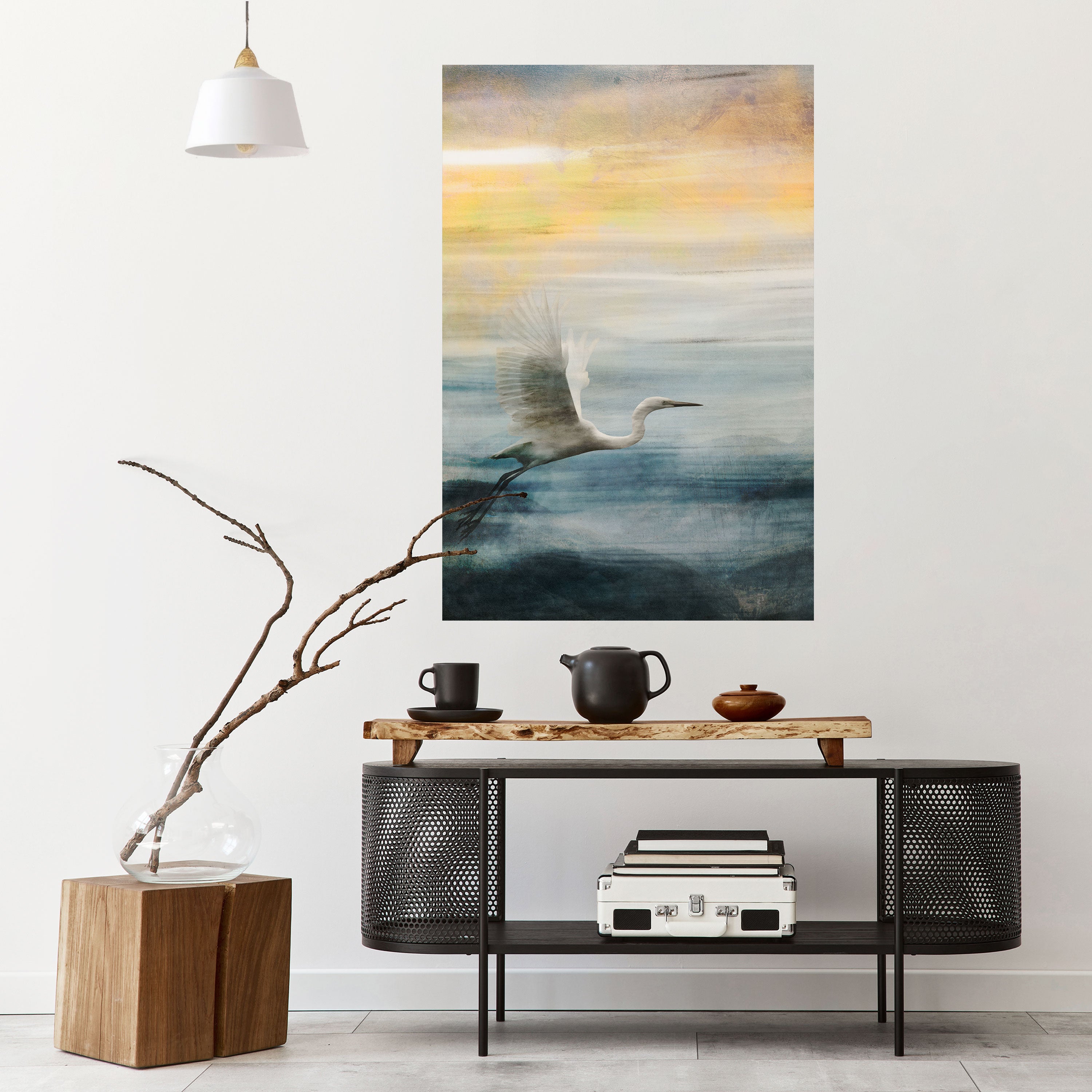 HERON IN FLY Naklejka/Plakat pionowy
